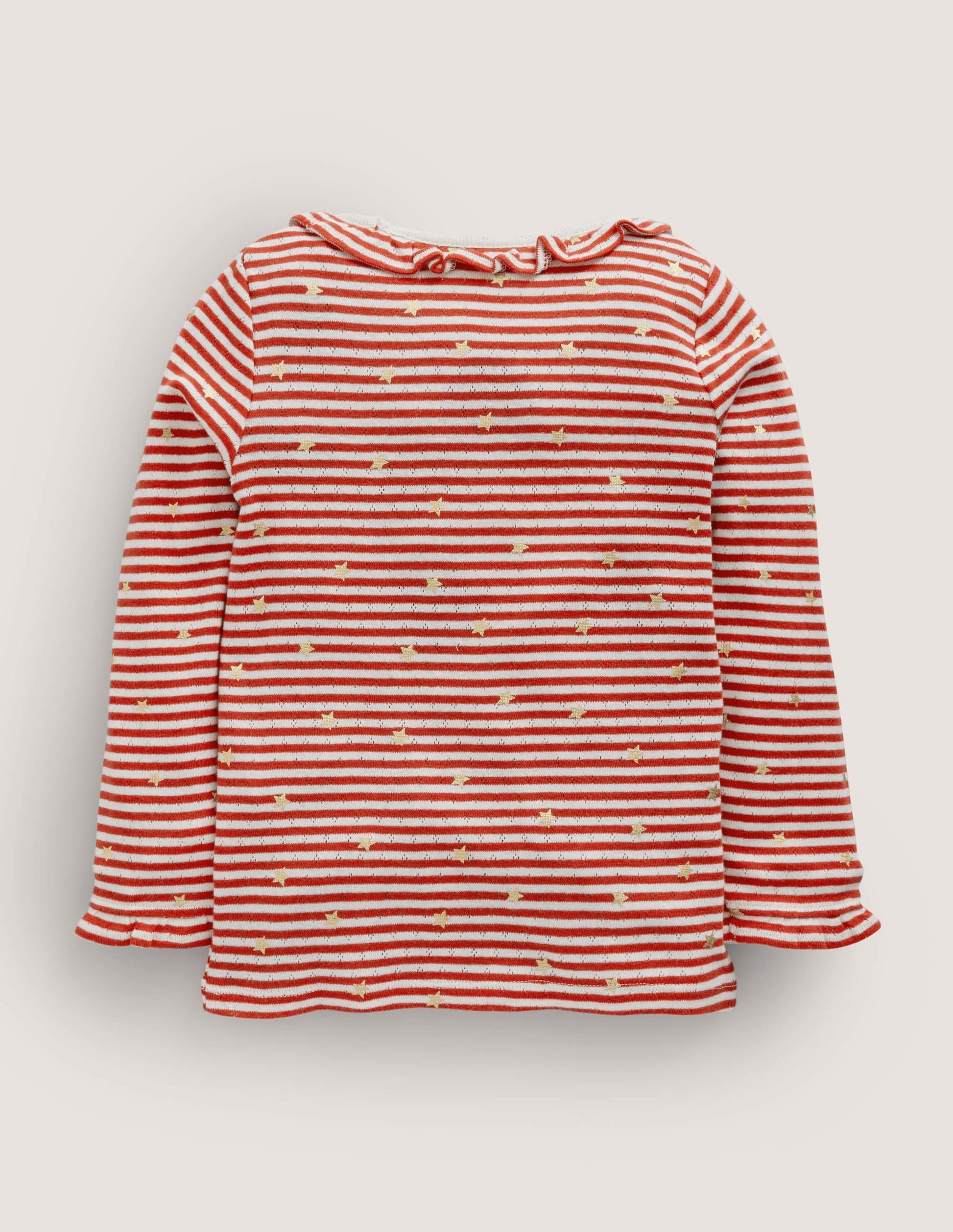 Sparkly Ruffle Pointelle Top-Rockabilly Red/Ivory-2