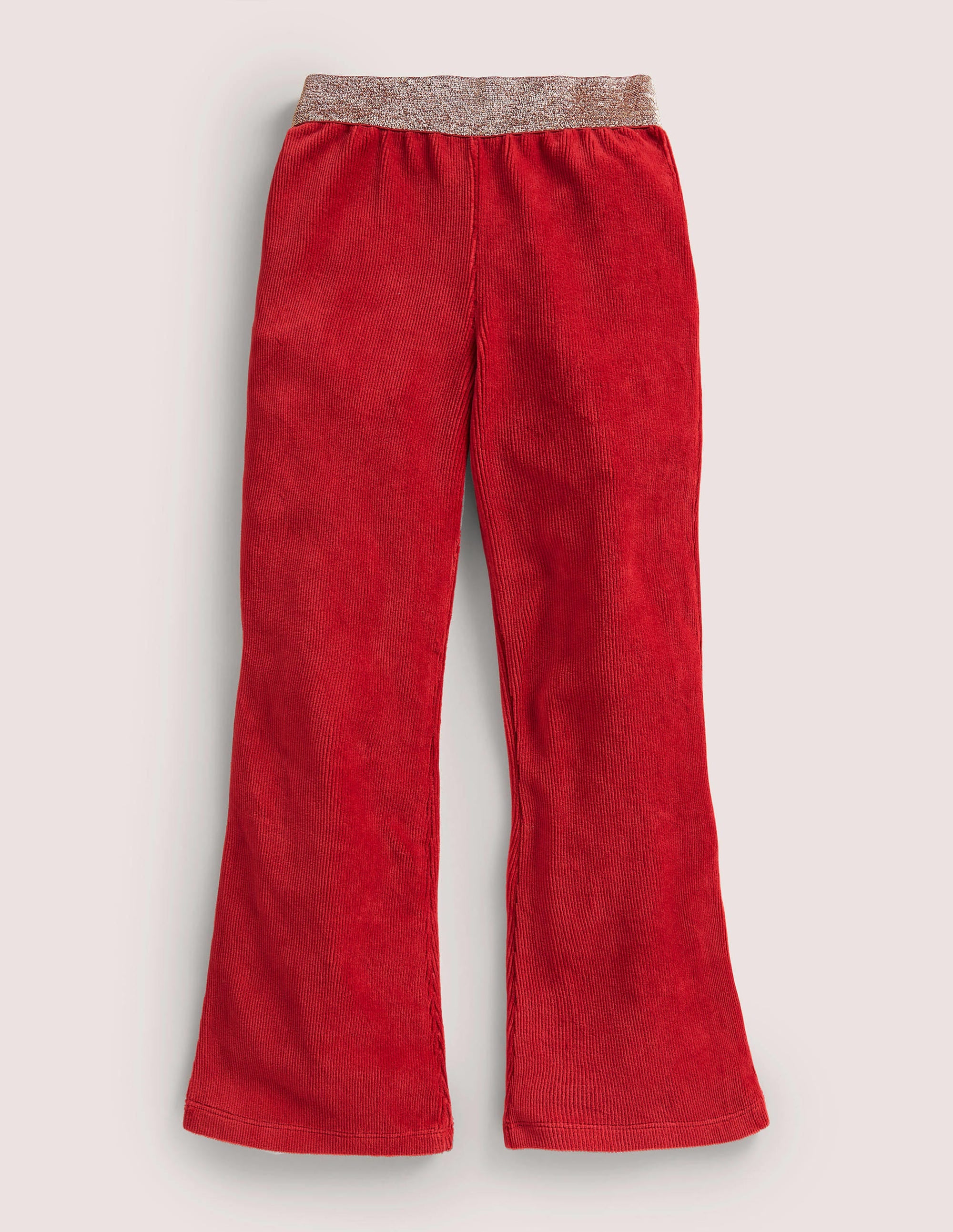 Sparkle Waist Kick Flare-Russet Red - Image 1