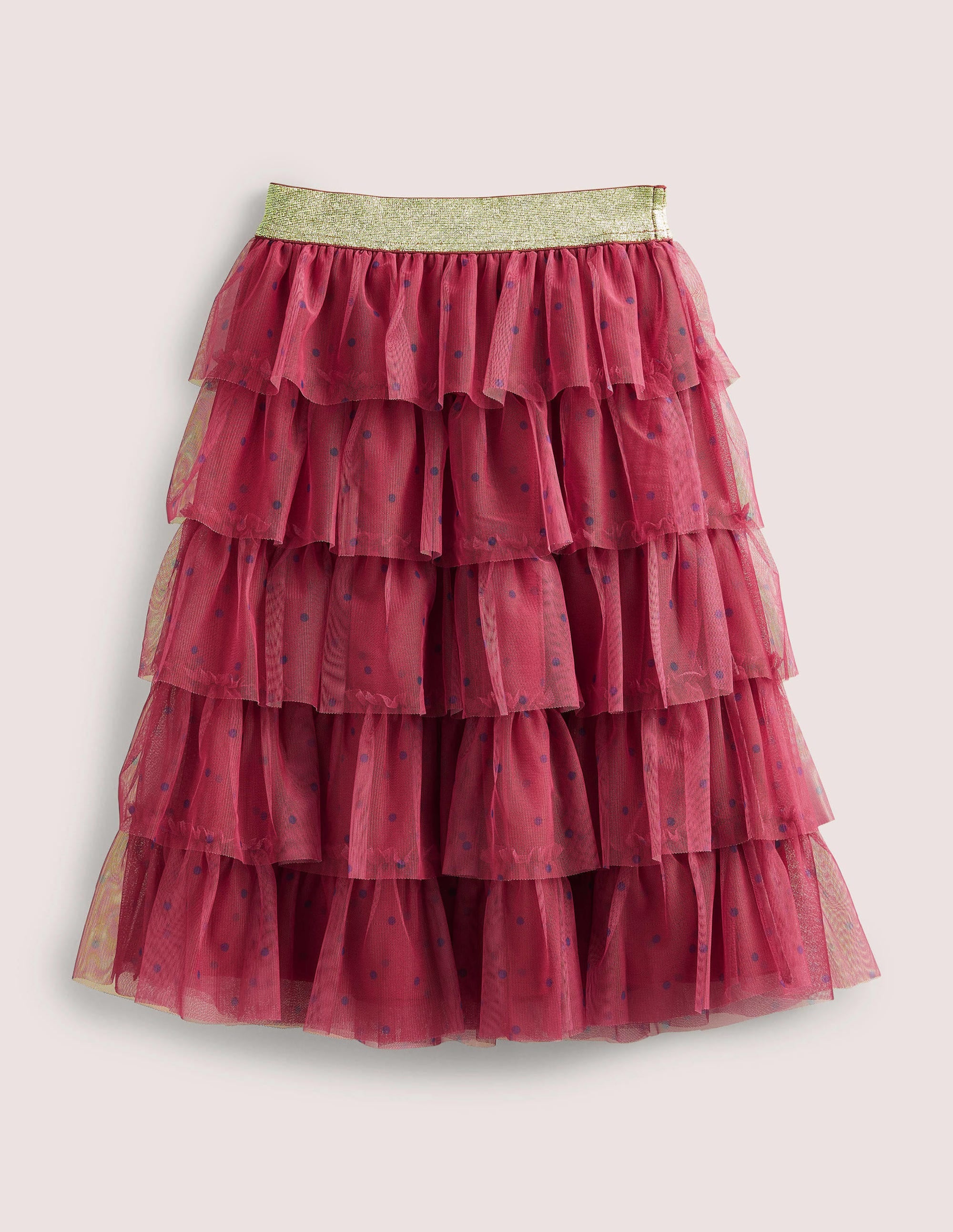 Tulle Midi Skirt-Damson and Navy Spot - Image 2