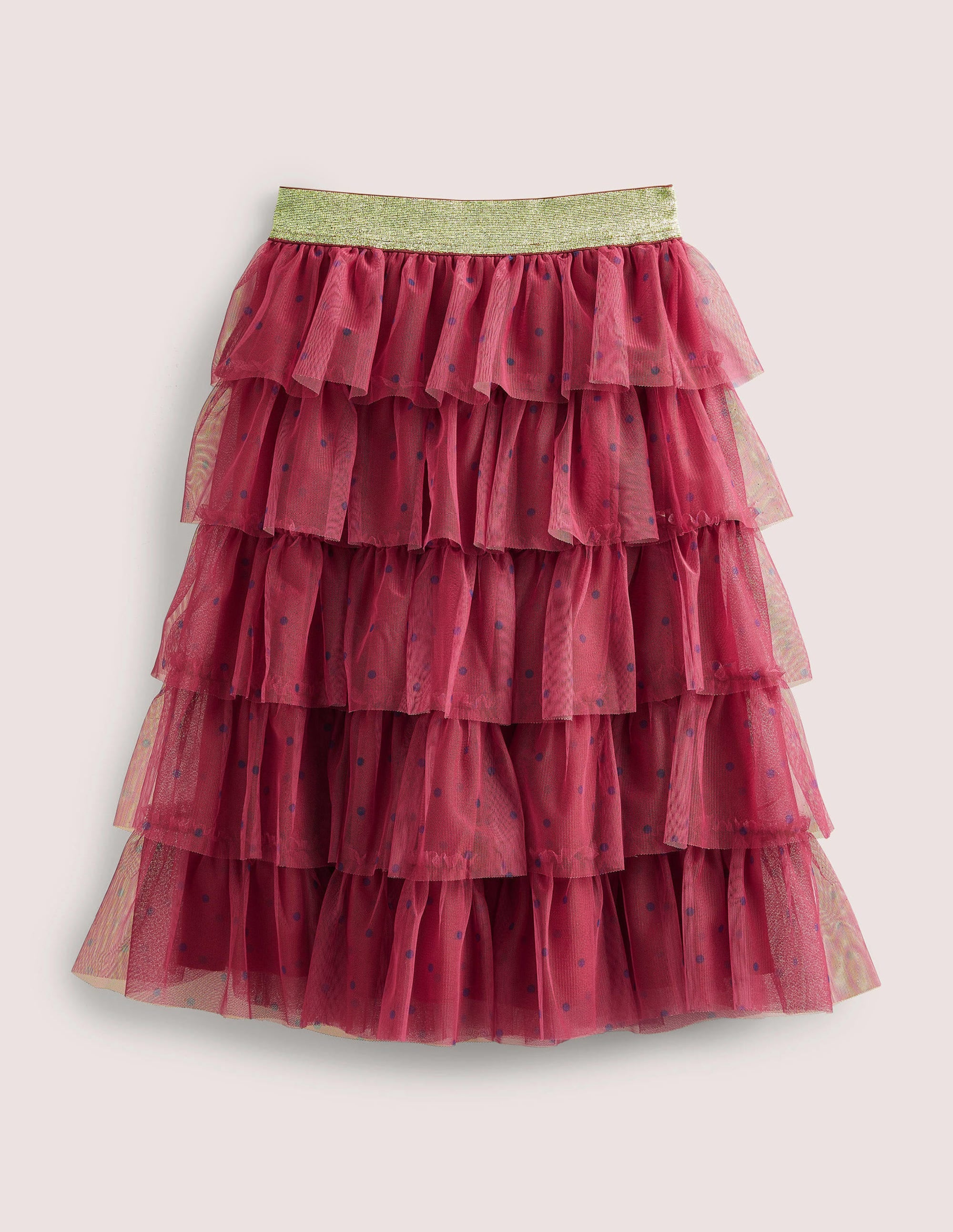 Tulle Midi Skirt-Damson and Navy Spot - Image 1
