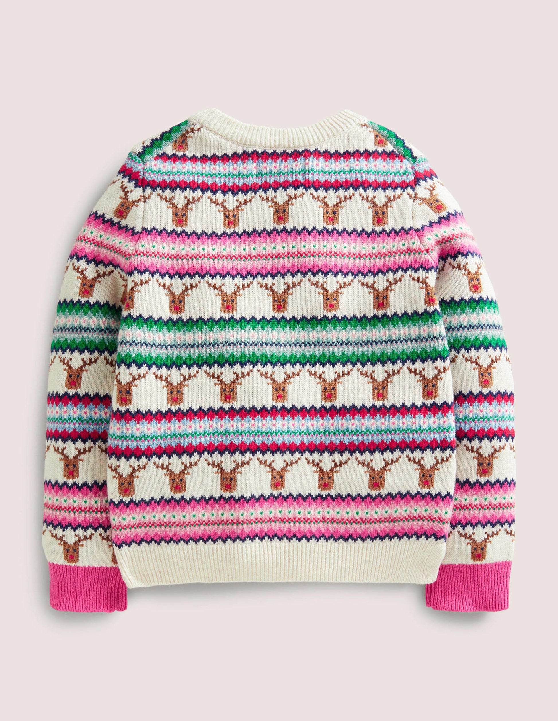 Reindeer Fair Isle Christmas Sweater-Multi Stripe Reindeer-2