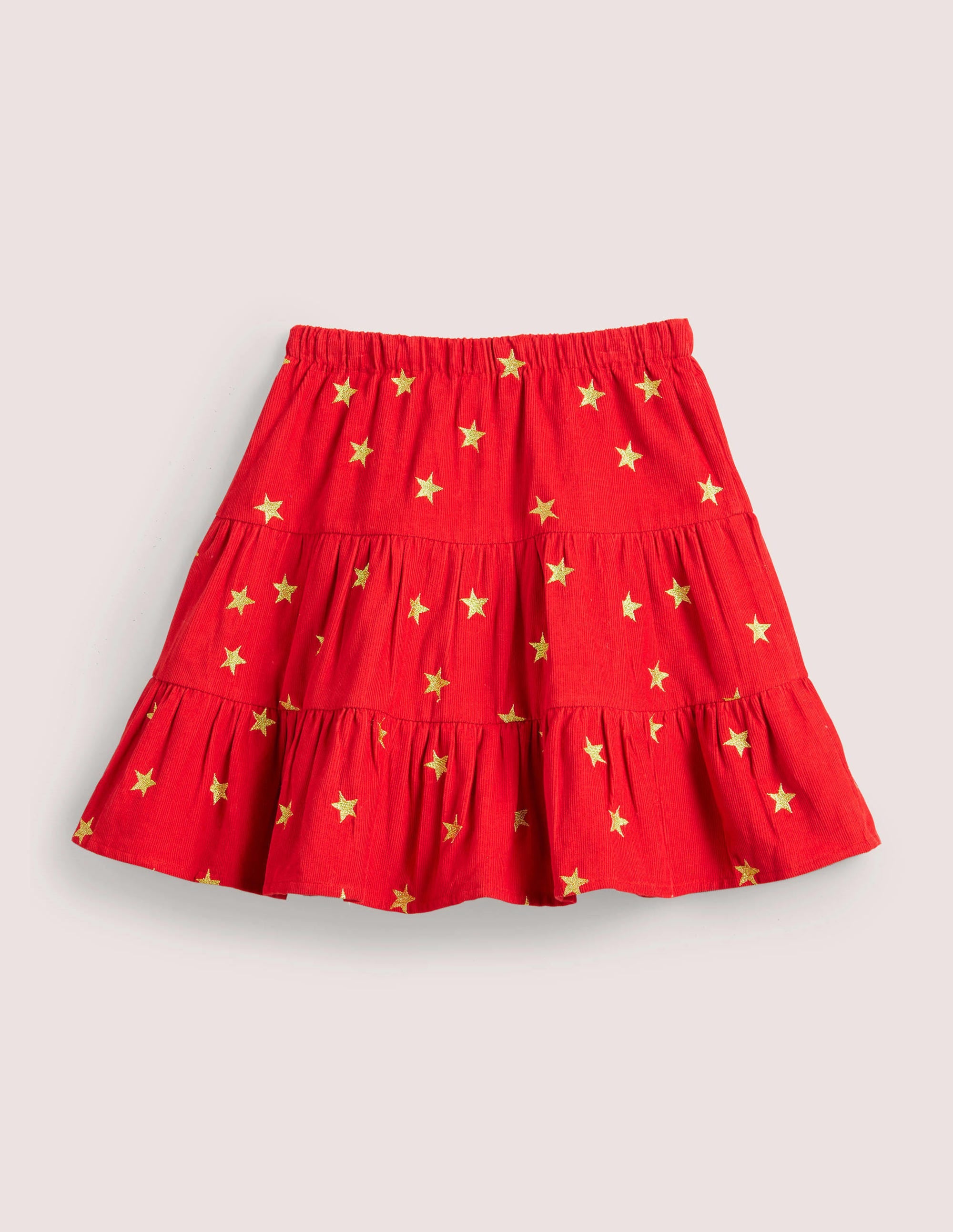 Embroidered Twirly Midi Skirt-Rockabilly Red - Image 2