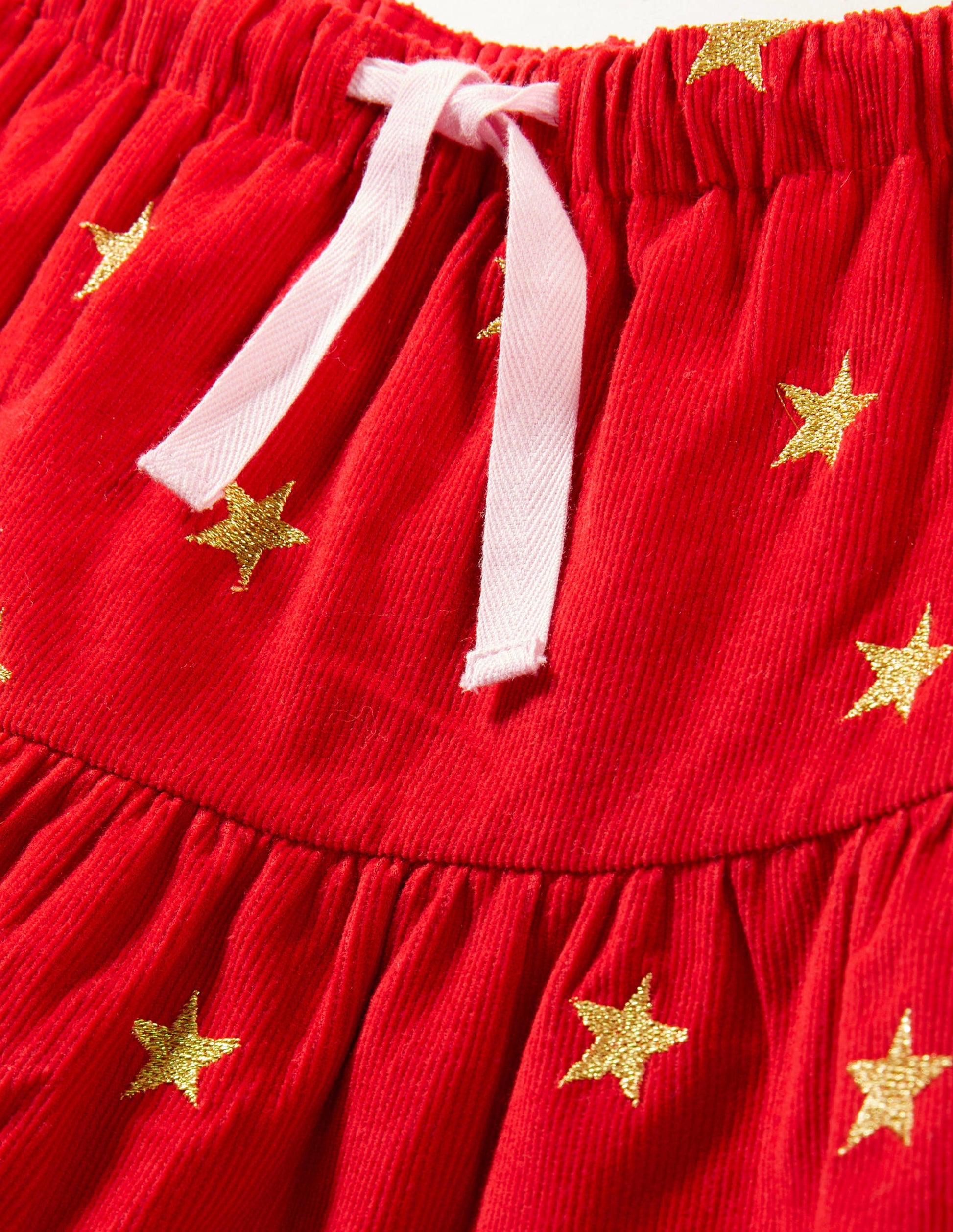 Embroidered Twirly Midi Skirt-Rockabilly Red-3