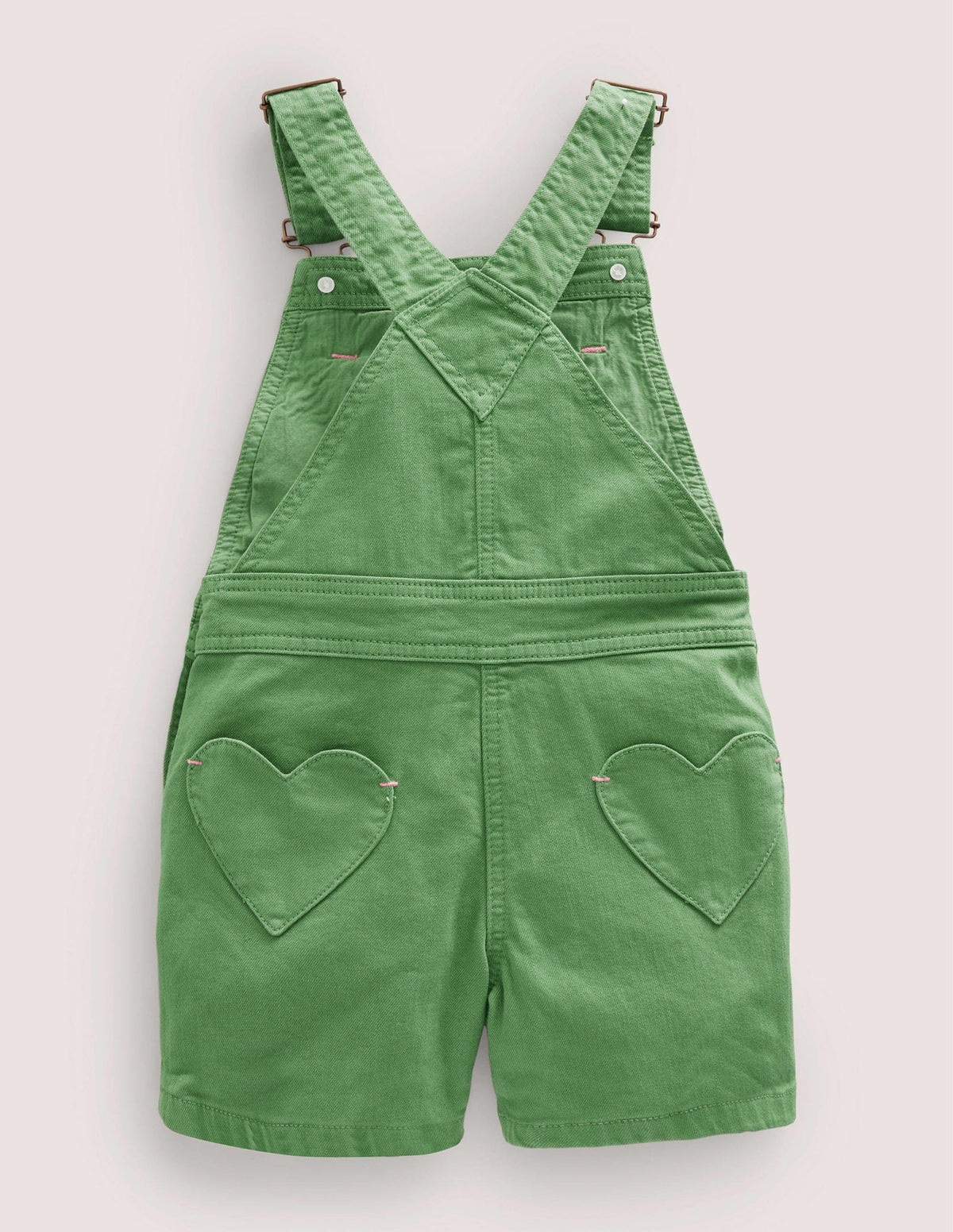 Heart Pocket Short Overalls-Safari Green-2