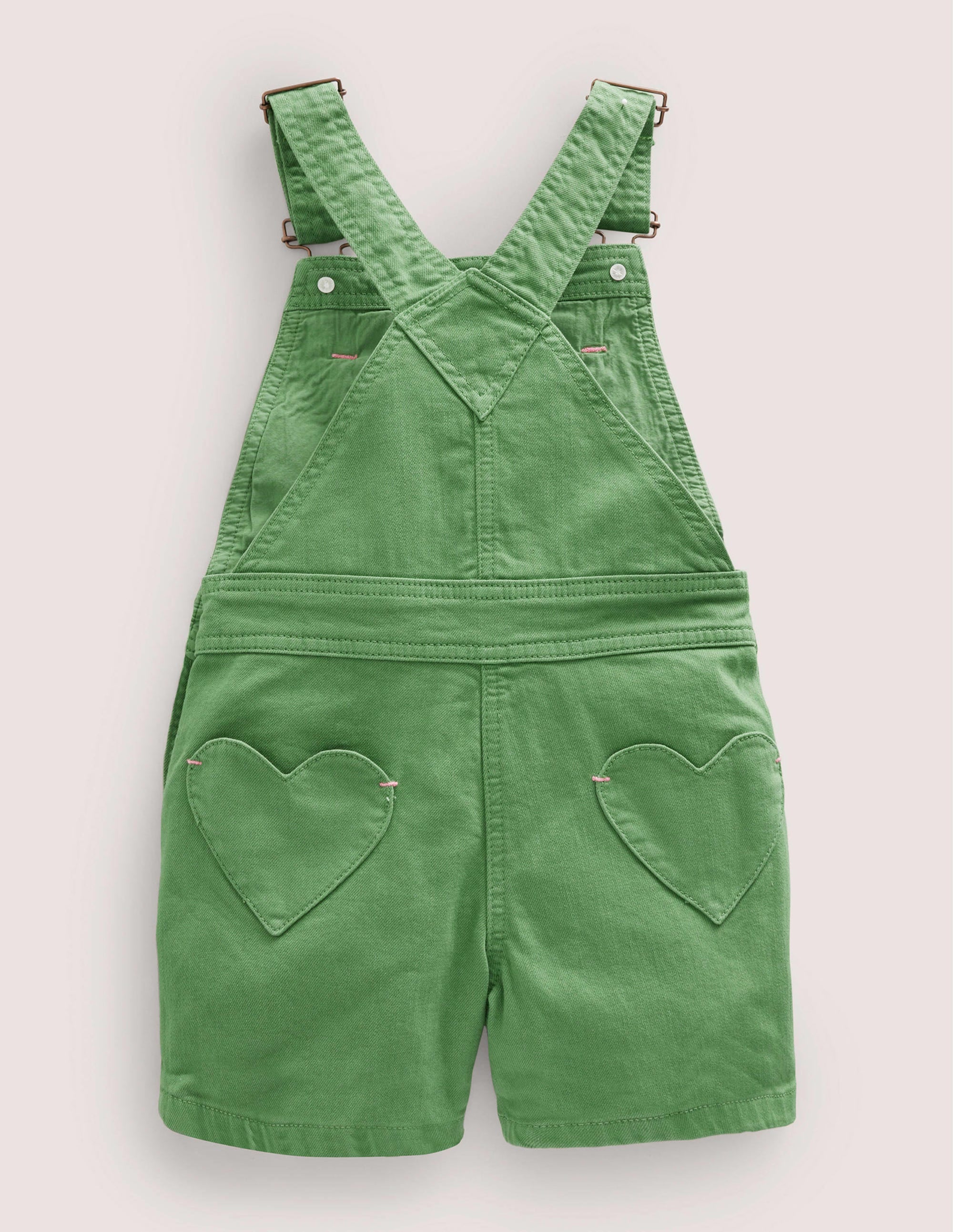 Heart Pocket Short Overalls-Safari Green - Image 2