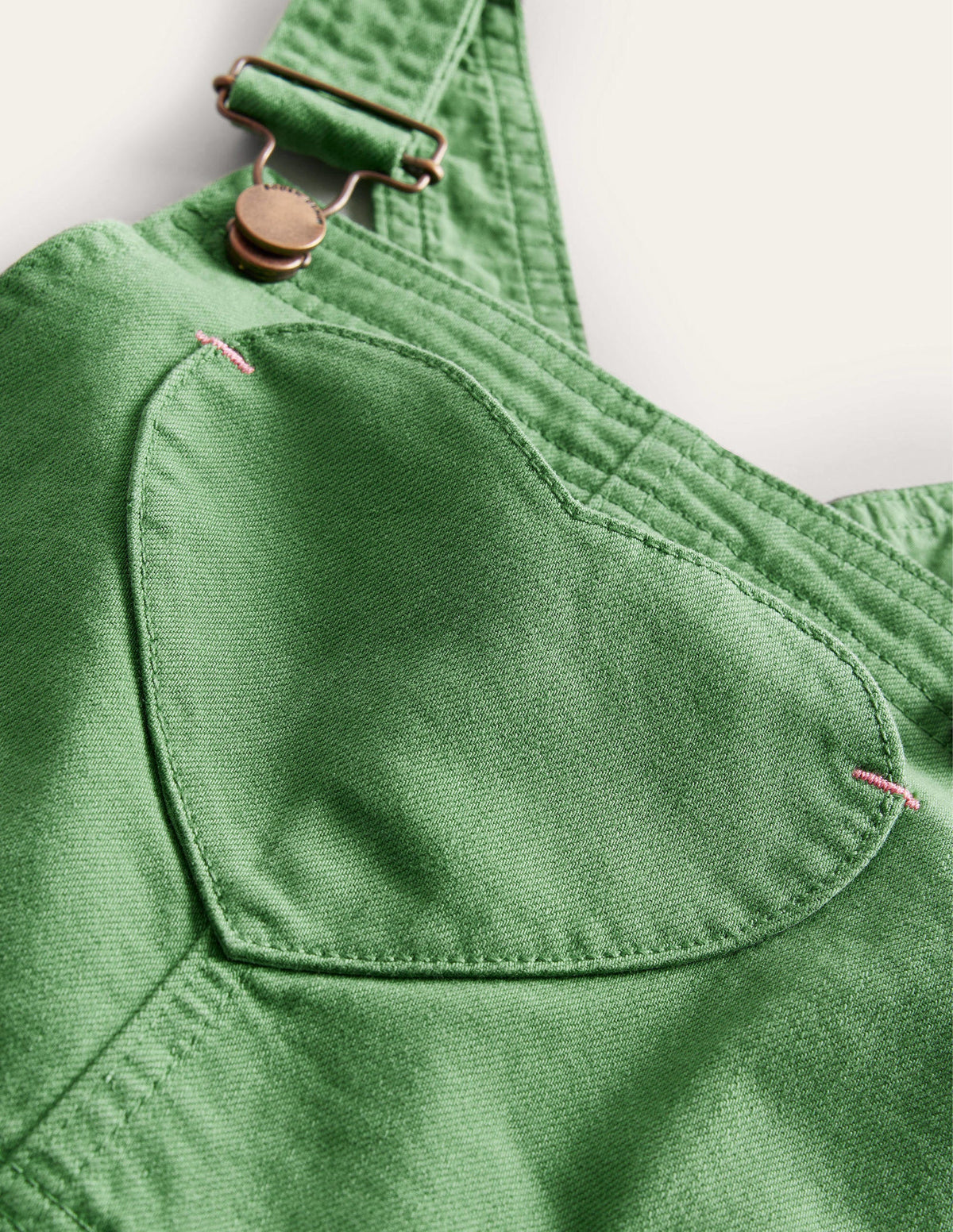 Heart Pocket Short Overalls-Safari Green - Image 3
