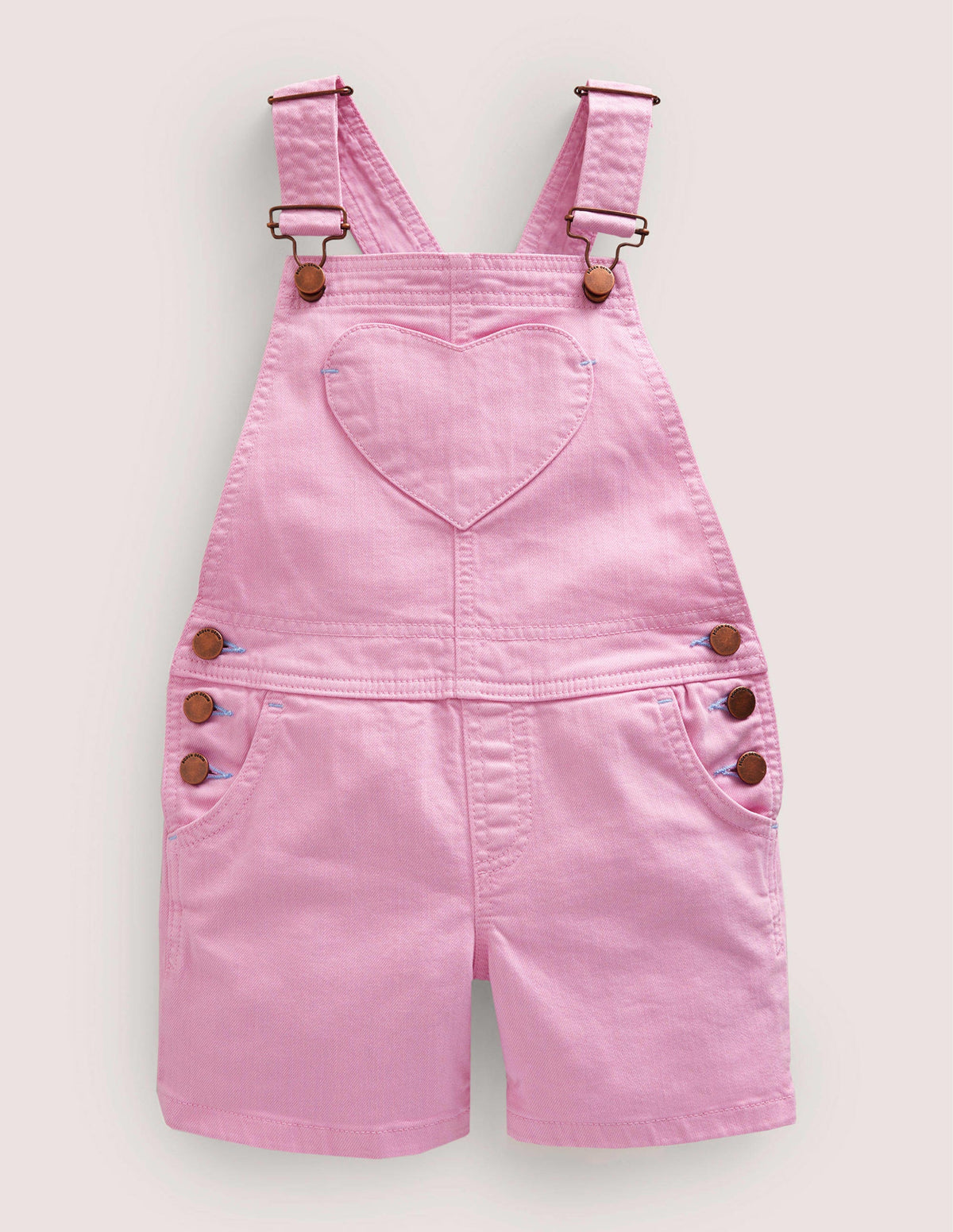 Heart Pocket Short Overalls-Lilac Pink-1