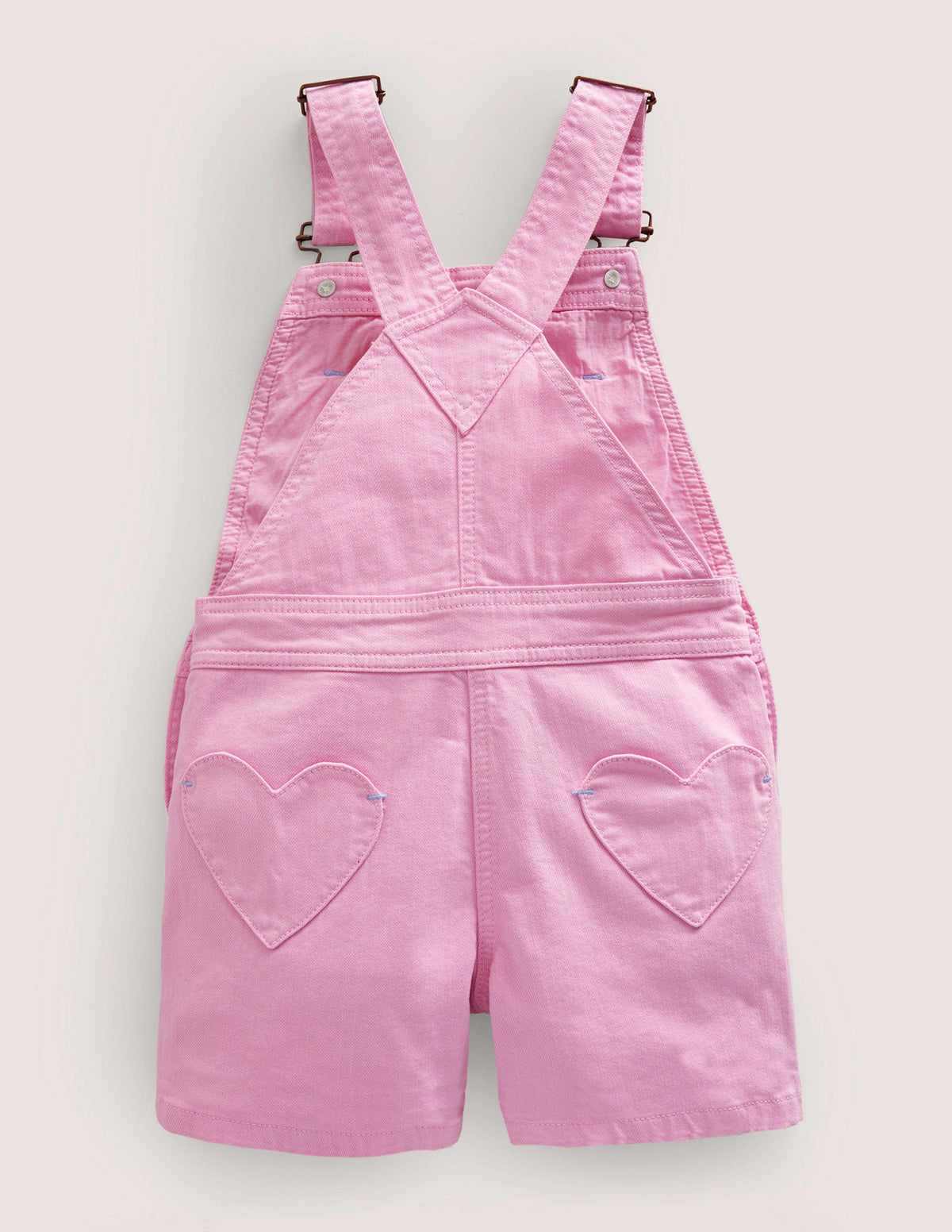 Heart Pocket Short Overalls-Lilac Pink-2
