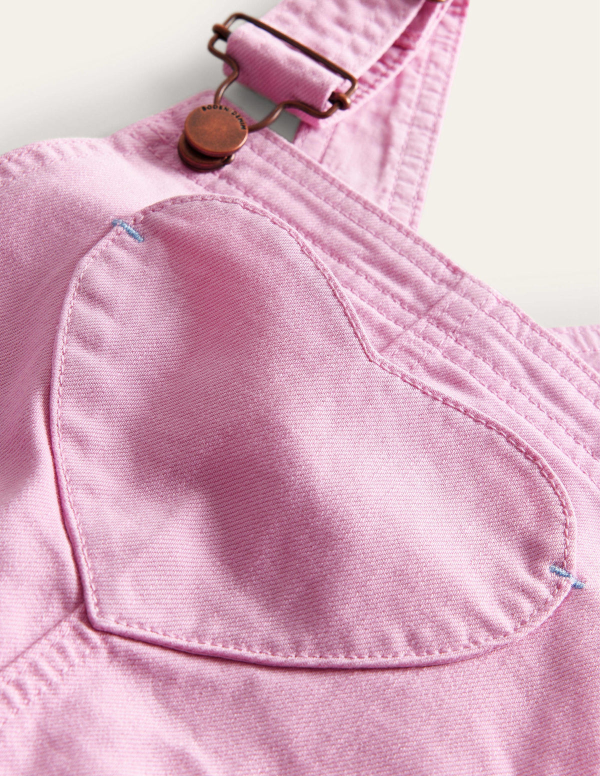 Heart Pocket Short Overalls-Lilac Pink - Image 3