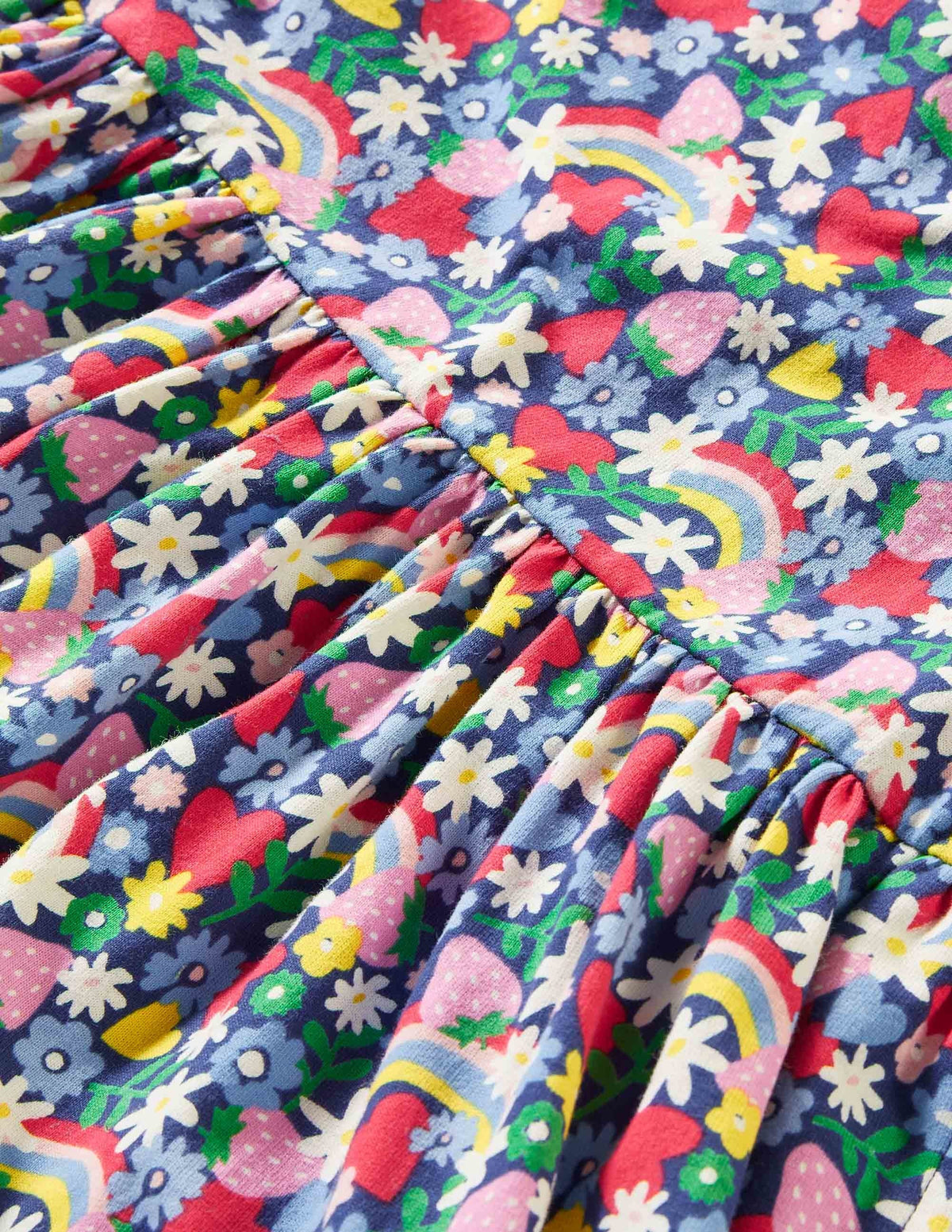 Puff Sleeve Jersey Dress-Multi Rainbow-3