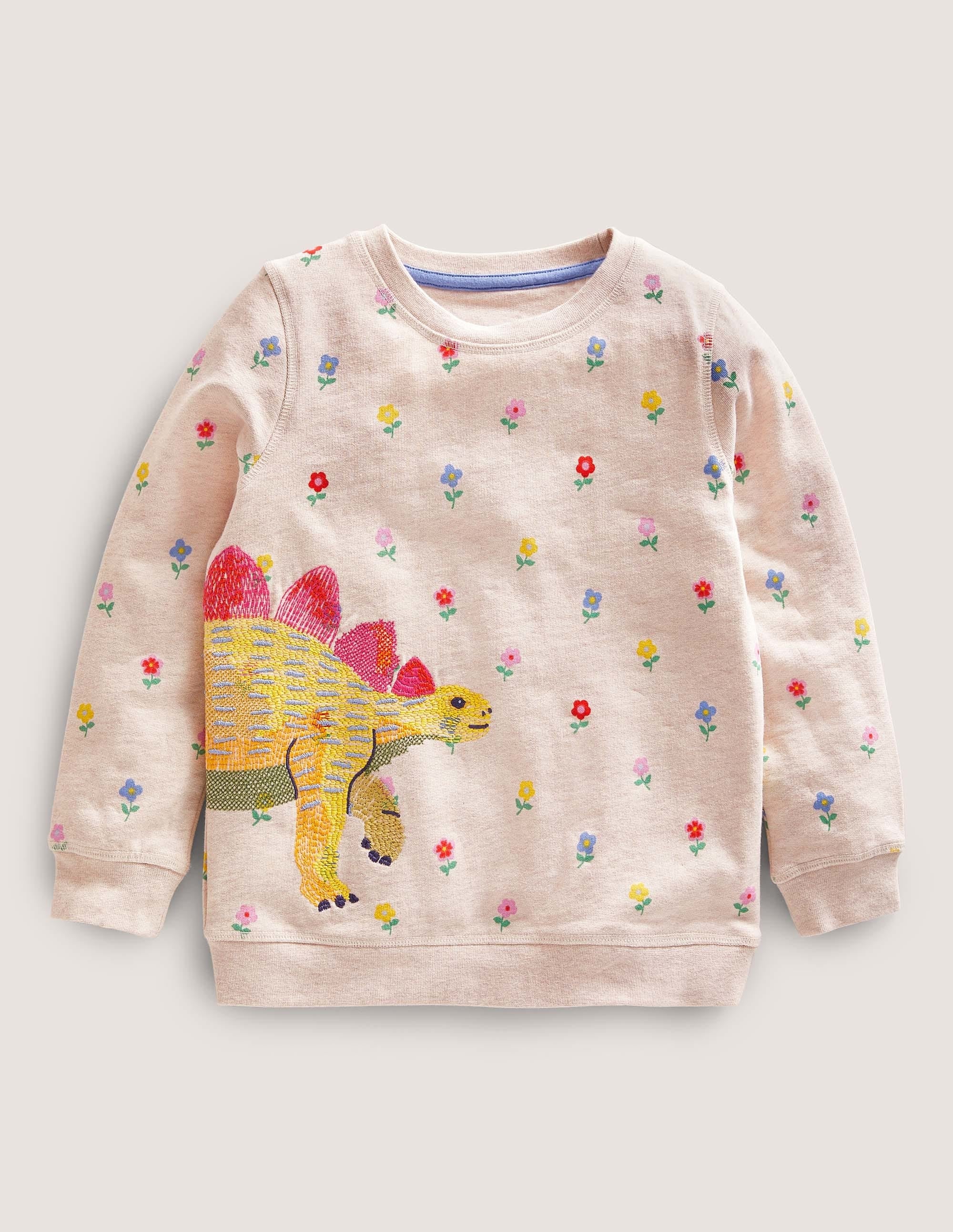 Superstitch Sweatshirt-Oatmeal Marl Dinosaur - Image 1