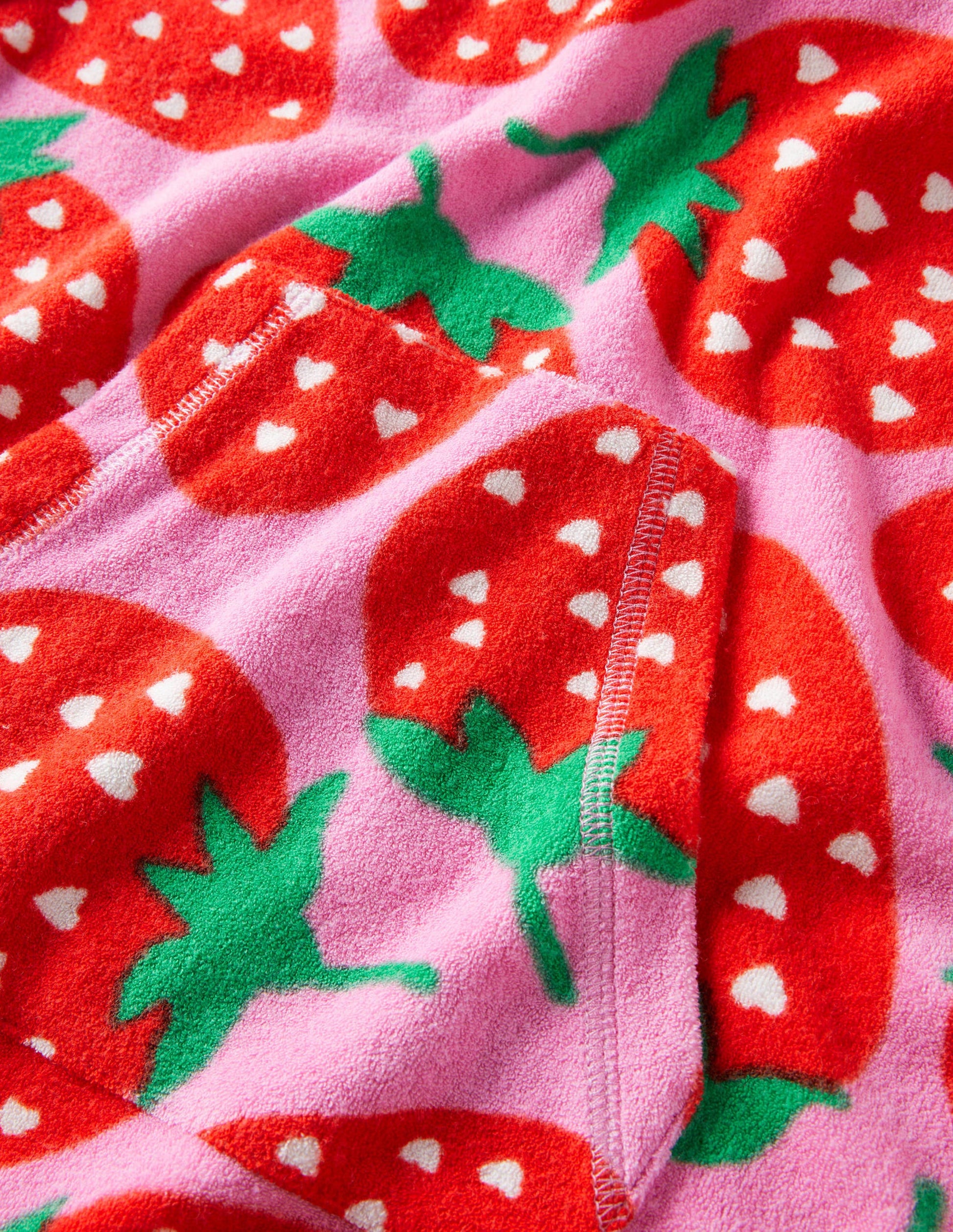 Pattern Towelling Beach Dress-Tickled Pink Strawberries-3