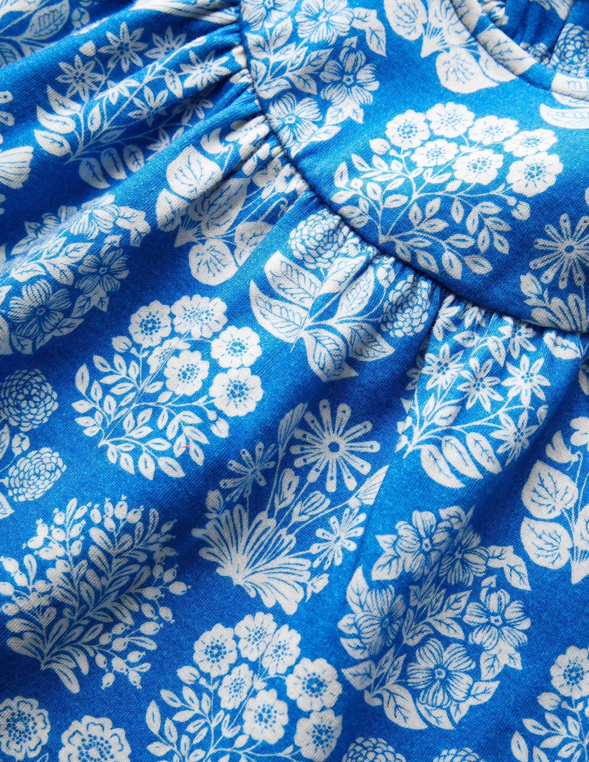 Lightweight Sweat Dress-Bright Marina Blue Floral - Image 3