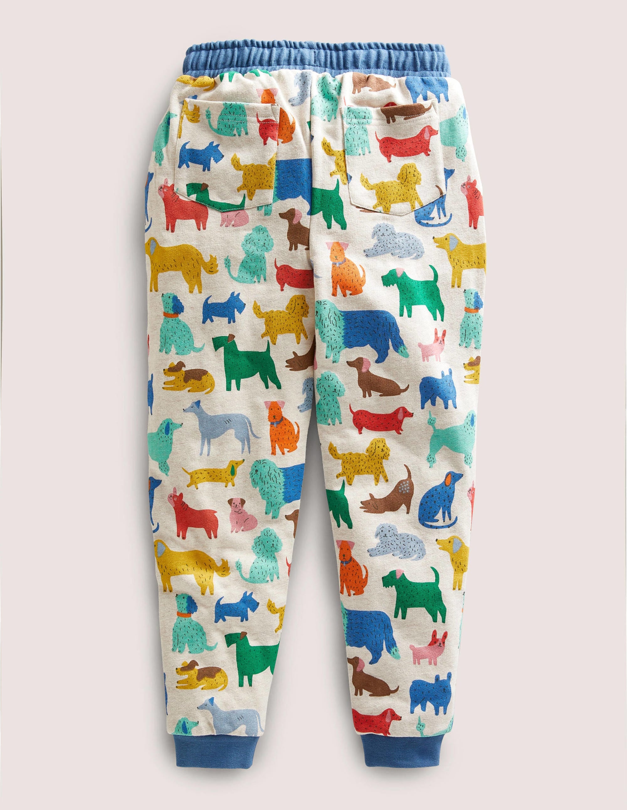 Printed Jogger-Oatmeal Marl Playful Pups - Image 2