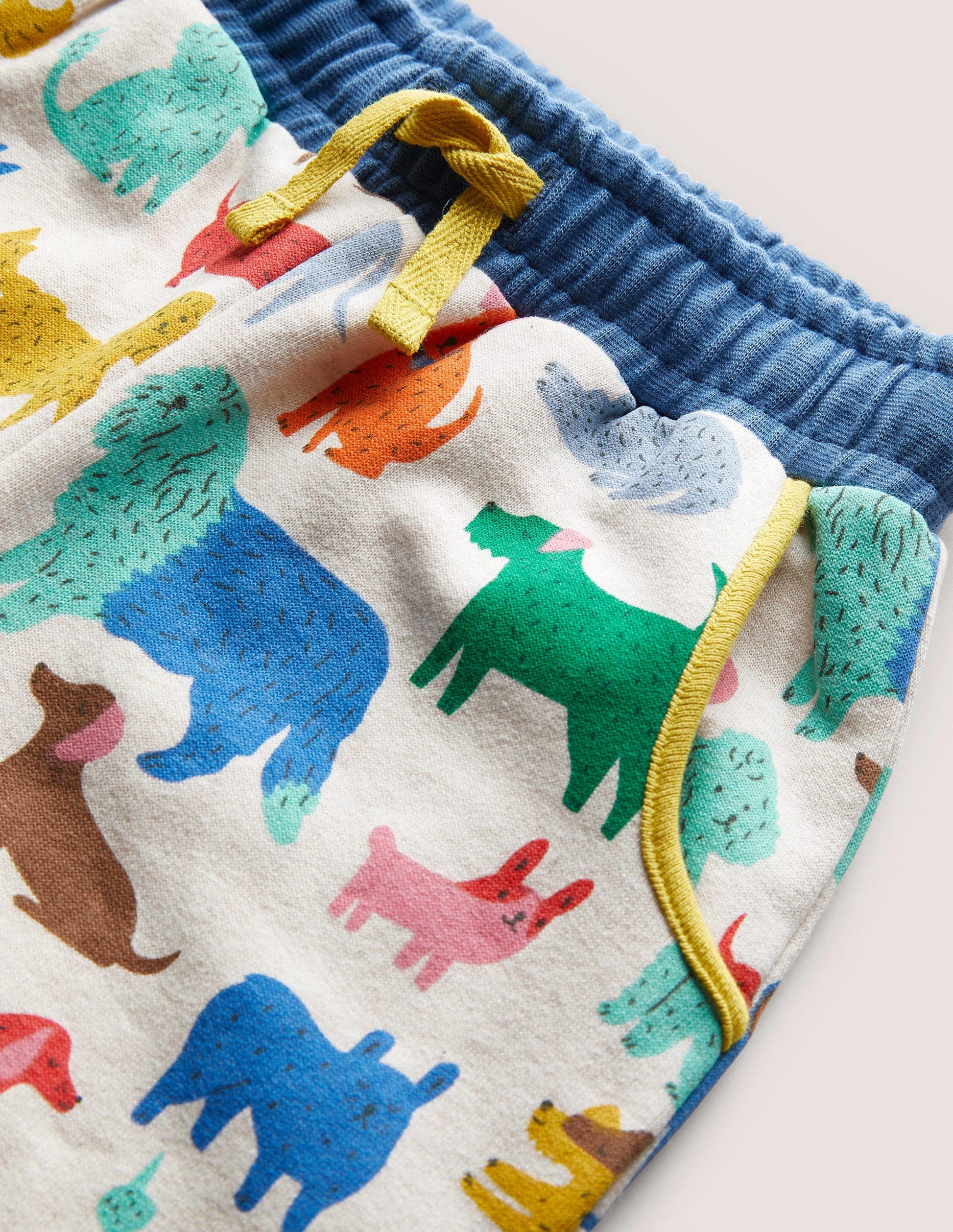 Printed Jogger-Oatmeal Marl Playful Pups-3