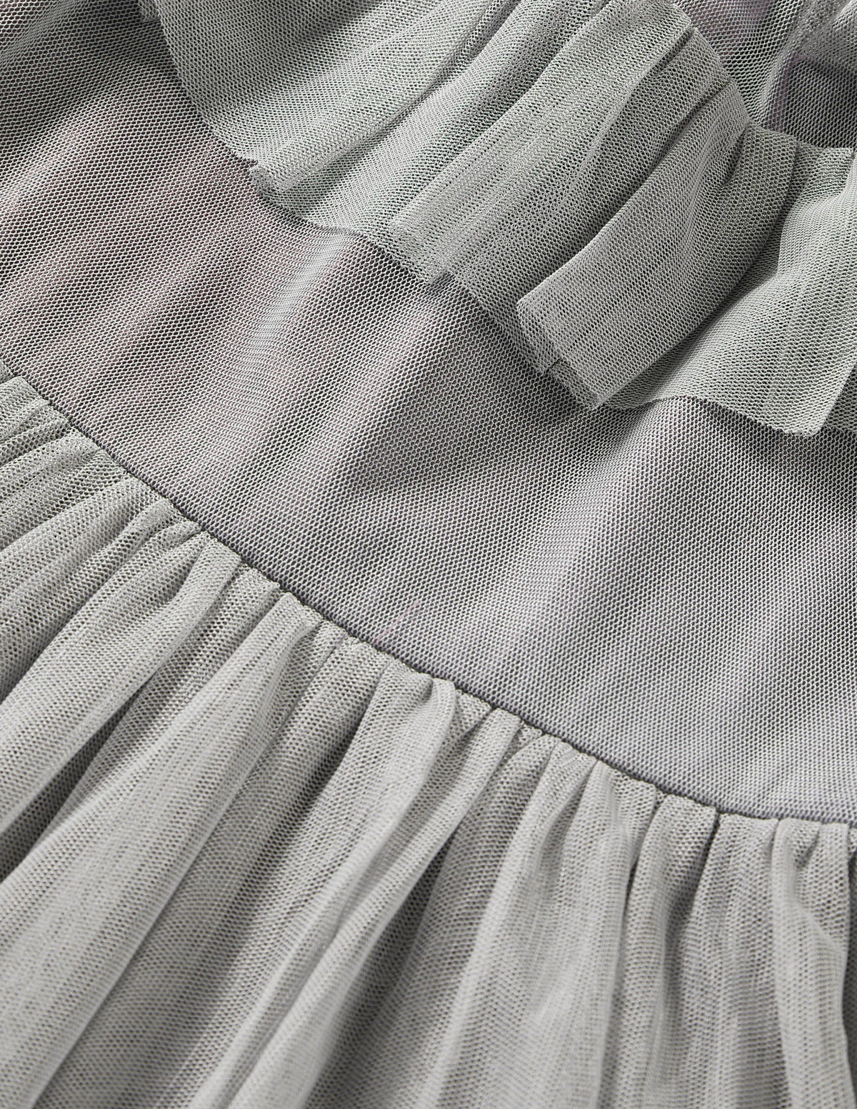 Frilly Tulle Dress-Statue Grey - Image 3