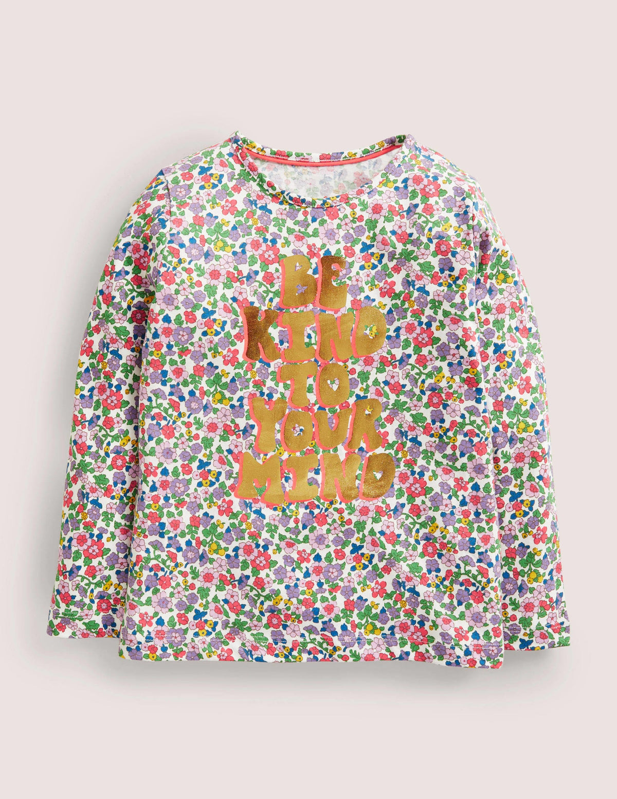 Long-Sleeved Logo Top-Be Kind Floral-1