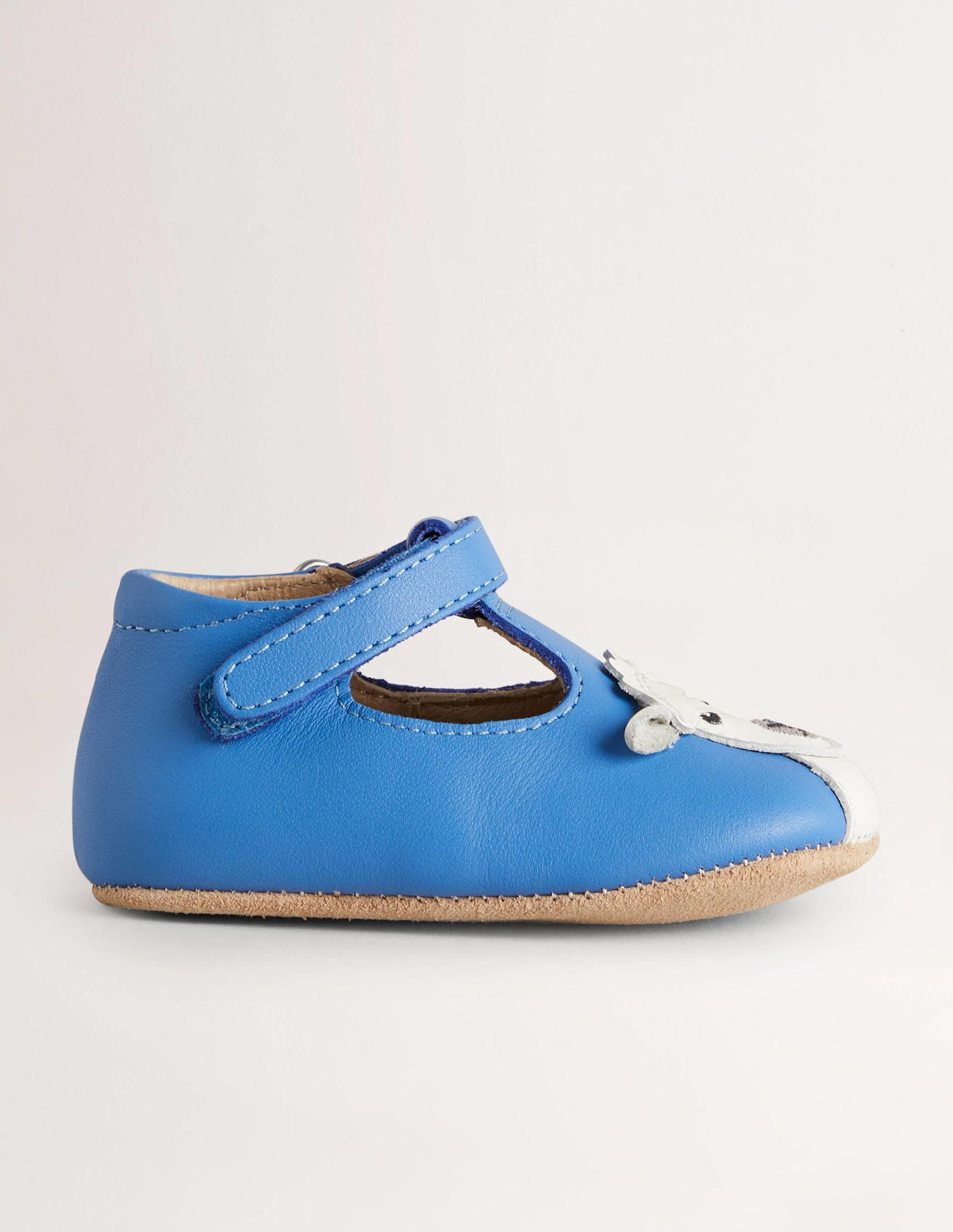Leather Pram Shoes-Blue - Image 1