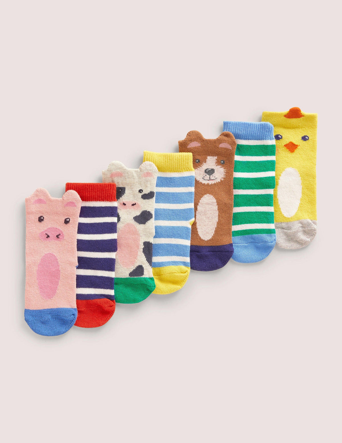Socks 7 Pack-Multi Farm Animals - Image 1