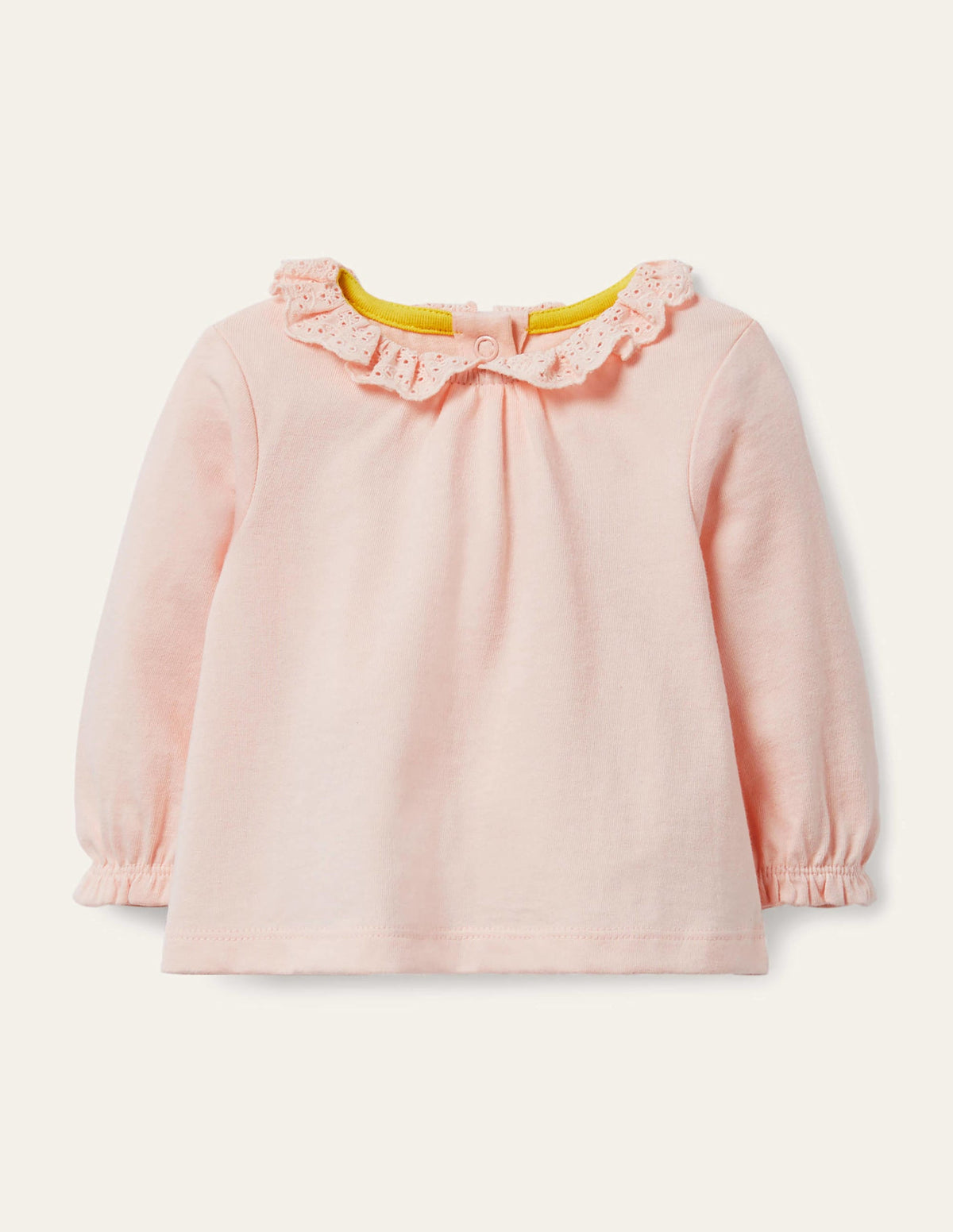 Long-Sleeved Broderie T-shirt-Provence Dusty Pink - Image 1