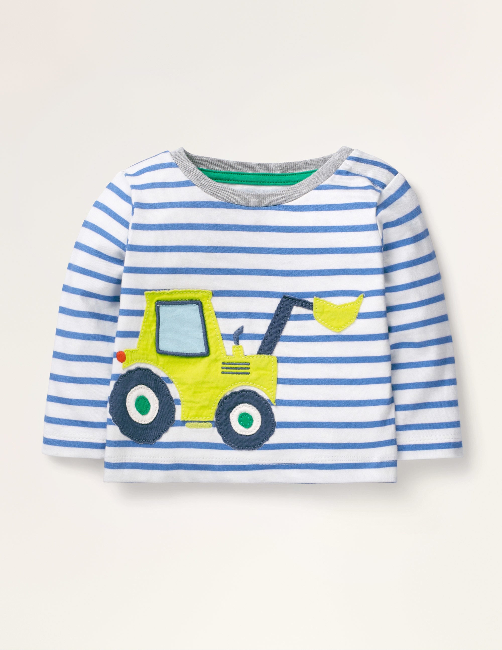 Big Appliqué T-shirt-White/Duke Blue Digger - Image 1