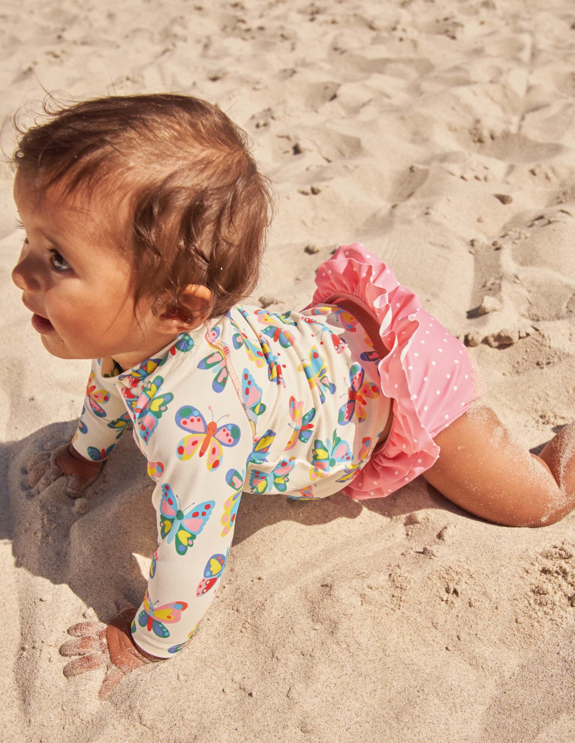 Rash Guard Set-Ivory Butterflies - Image 5