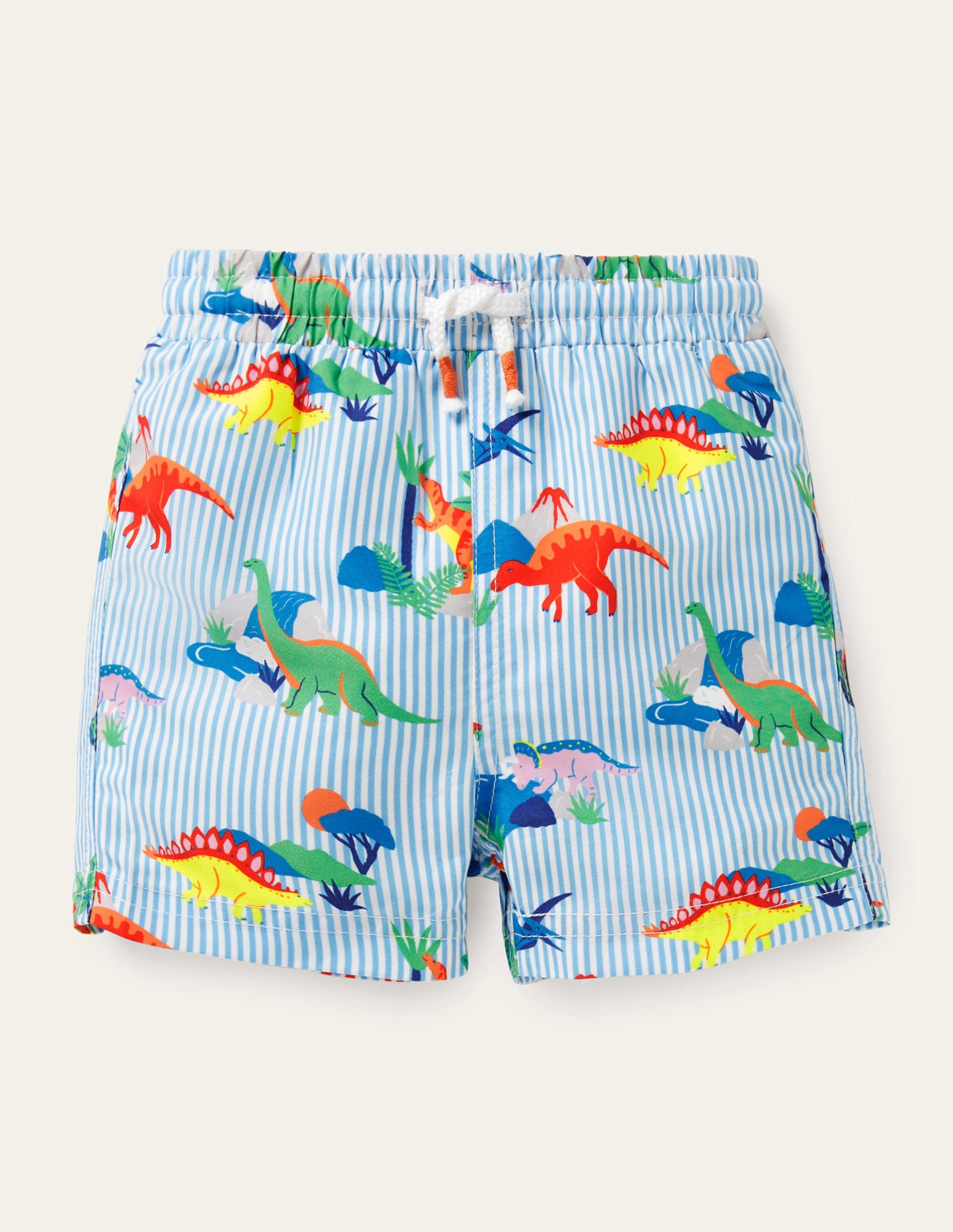 Swim Trunks-Surfboard Blue Dino Scene-1