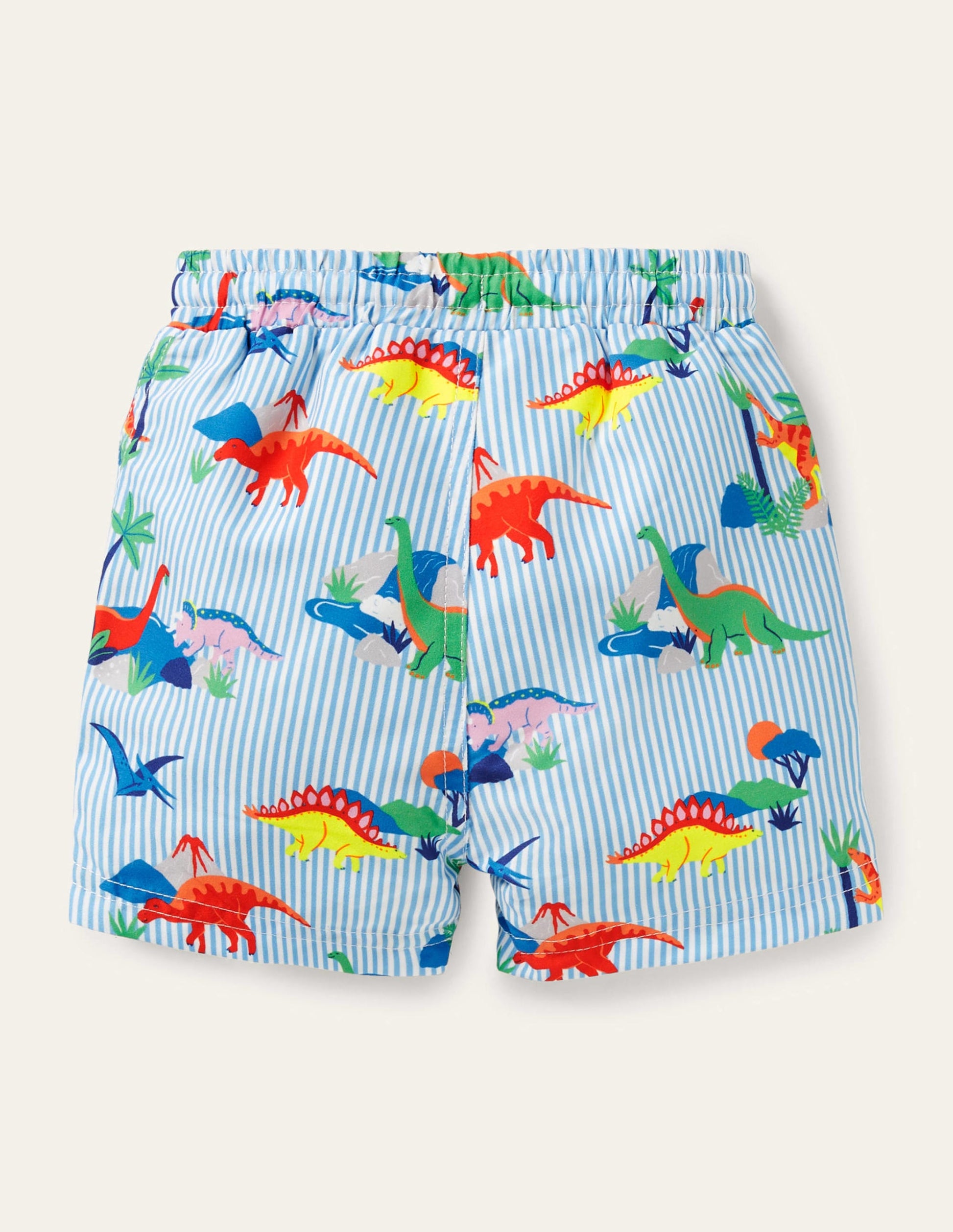 Swim Trunks-Surfboard Blue Dino Scene-2