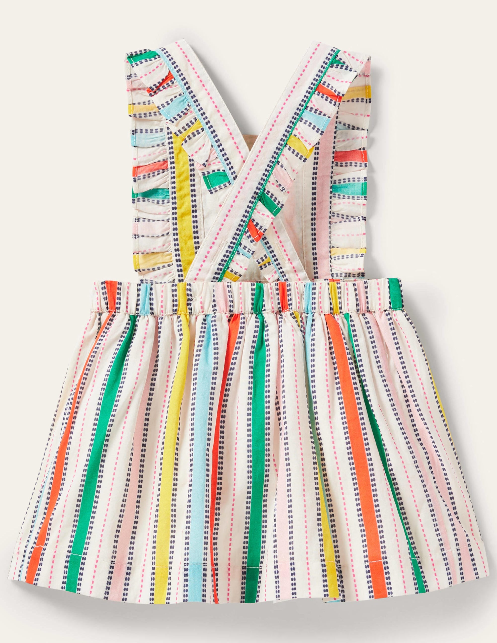 Woven Pinnie Dress-Ivory/Multi - Image 2