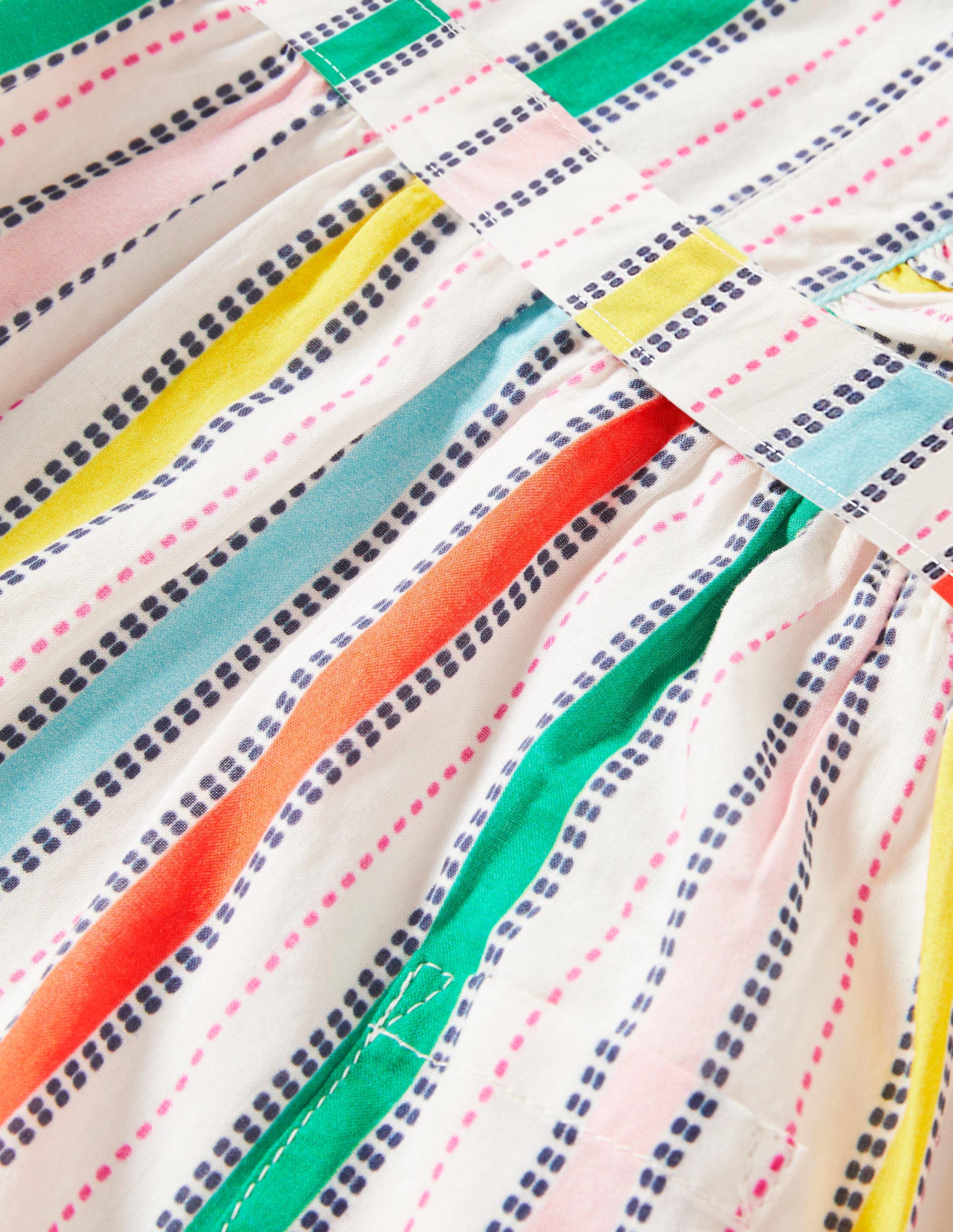 Woven Pinnie Dress-Ivory/Multi - Image 3