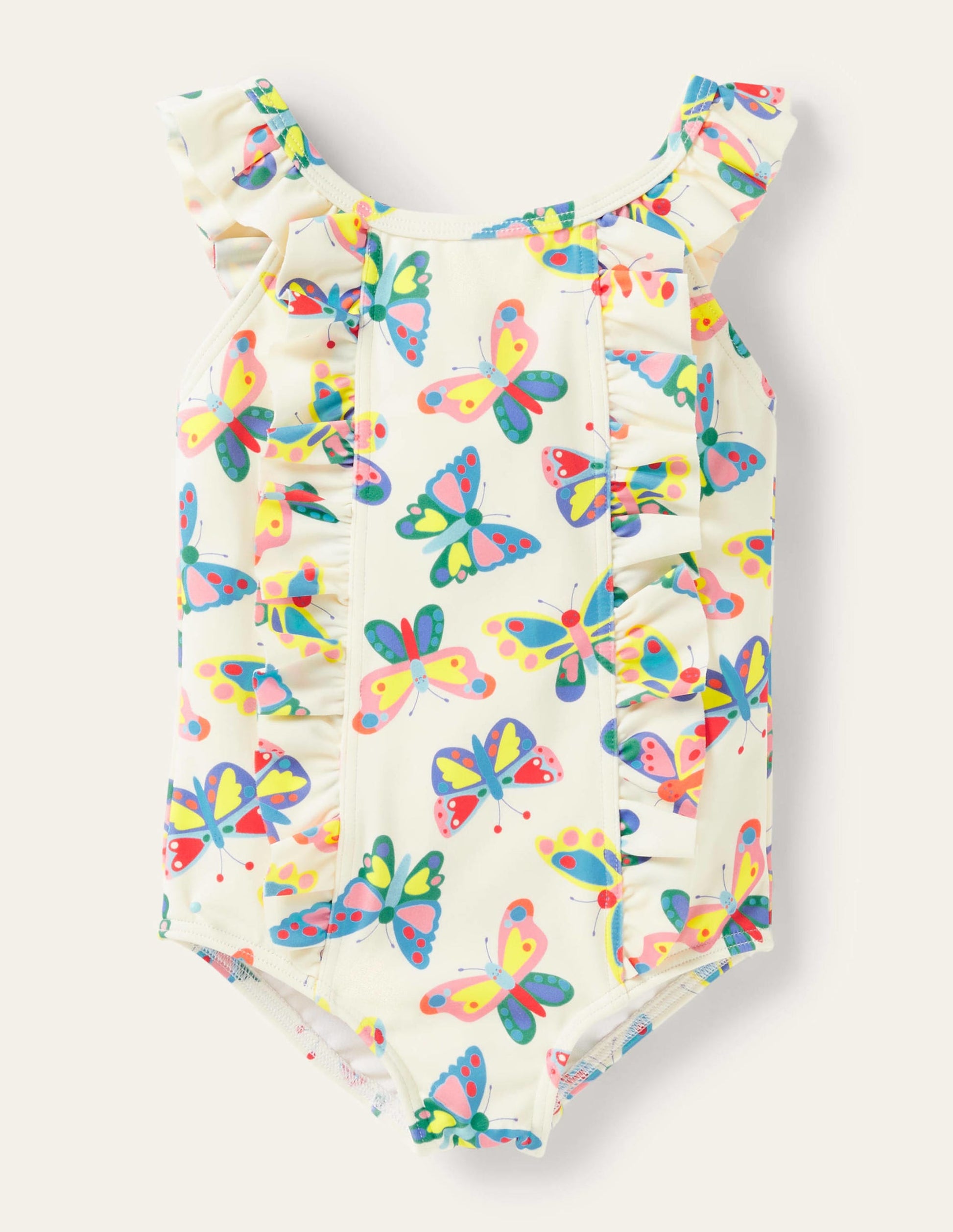 Bow Back Swimsuit-Ivory Butterflies-1