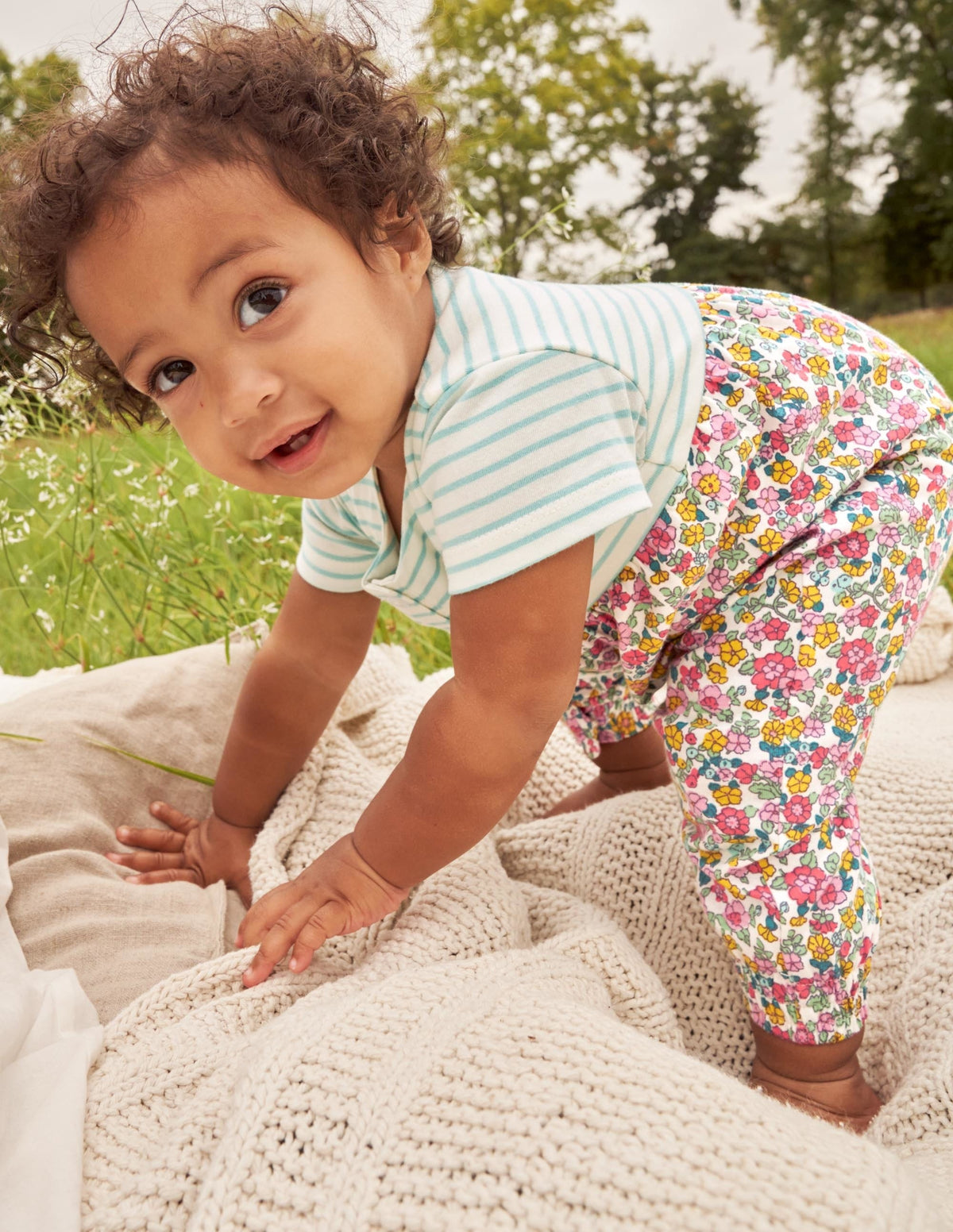 Jersey Hotchpotch Romper-Multi Vintage Flowerbed-4