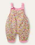 Pink Ditsy Floral Dungarees-Ivory Meadow Floral