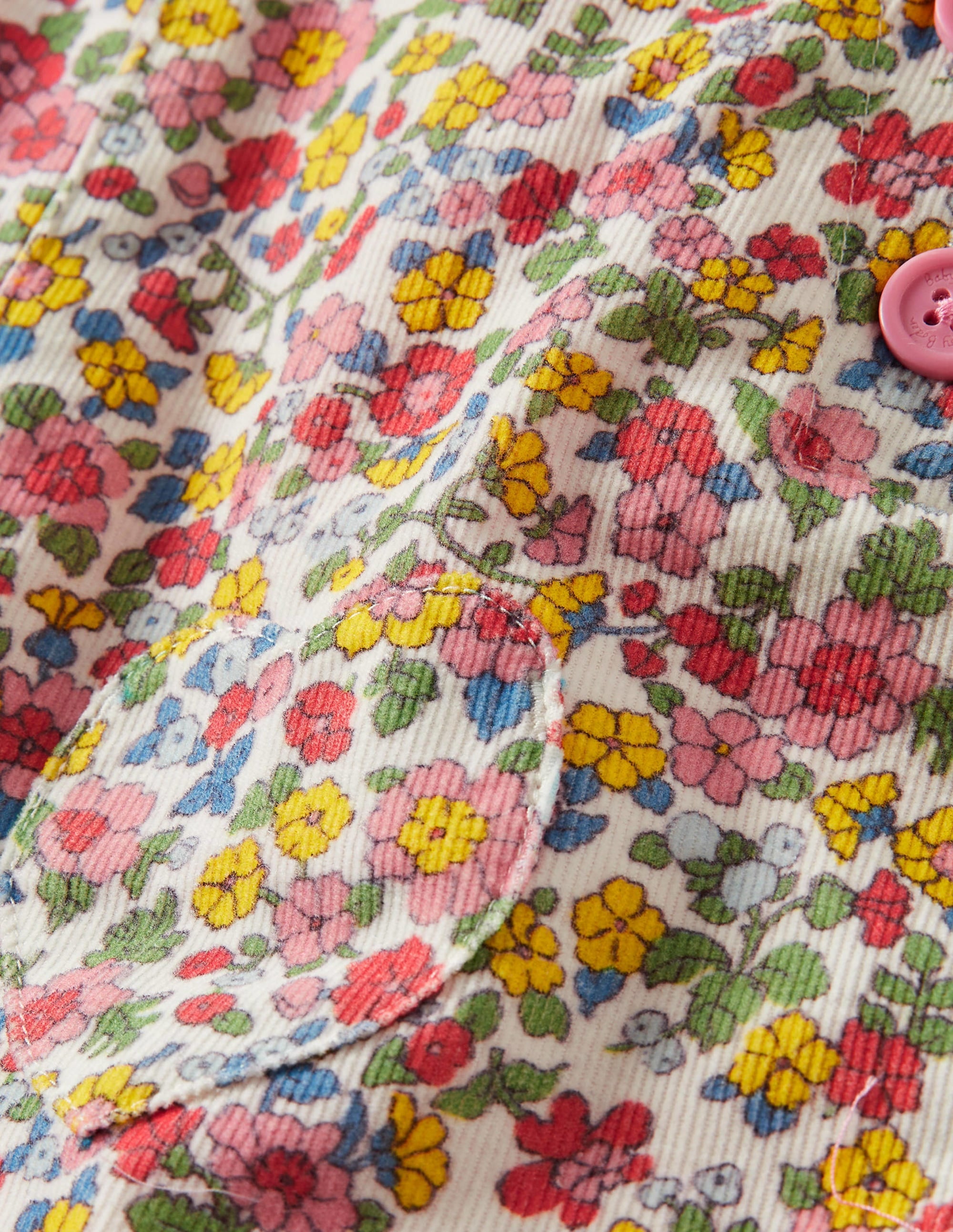Pink Ditsy Floral Dungarees-Ivory Meadow Floral - Image 3