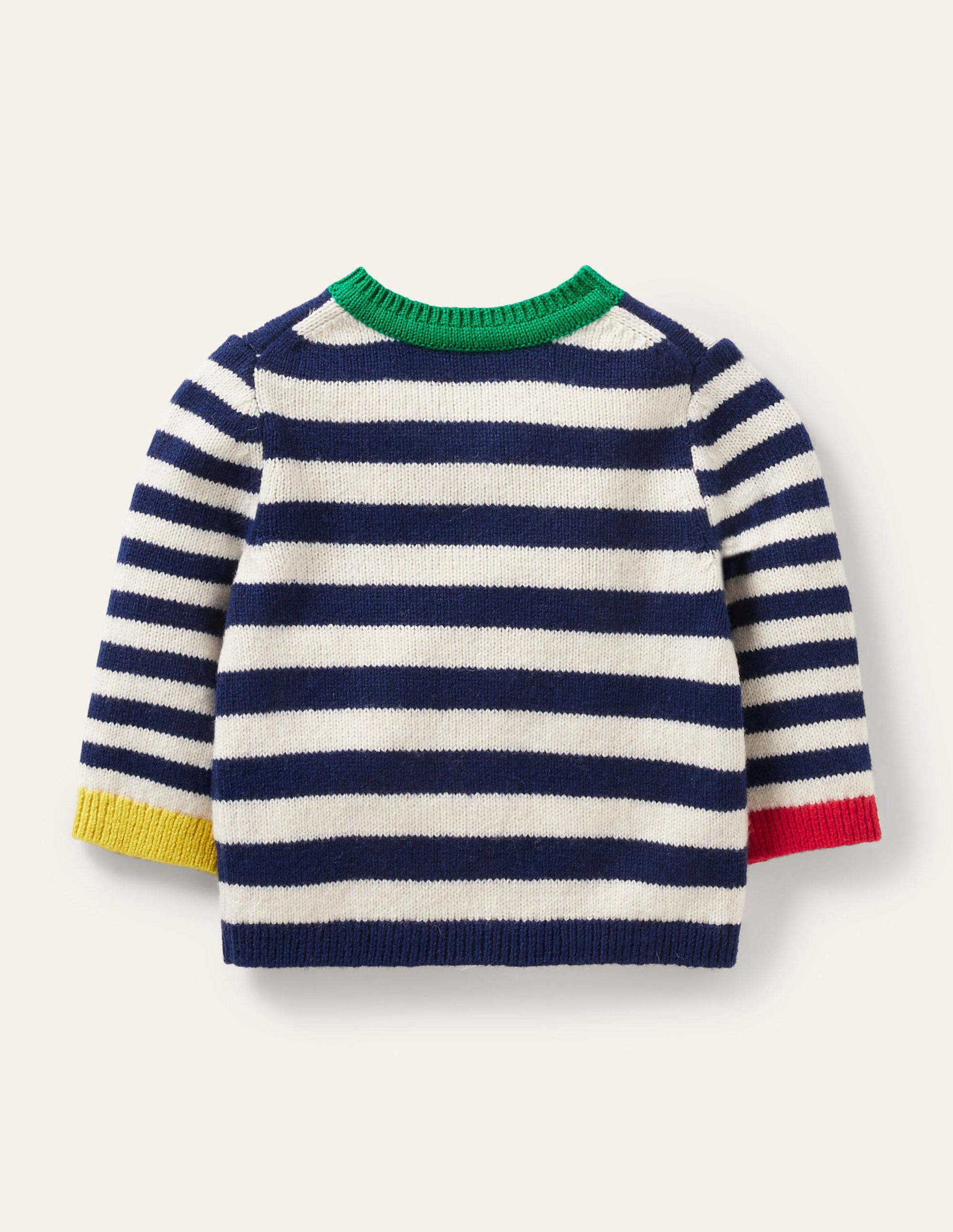 Fun Colourblock Cardigan-Starboard/Ivory Stripe-2