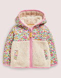 Borg Zip-Up Jacket-Oatmeal
