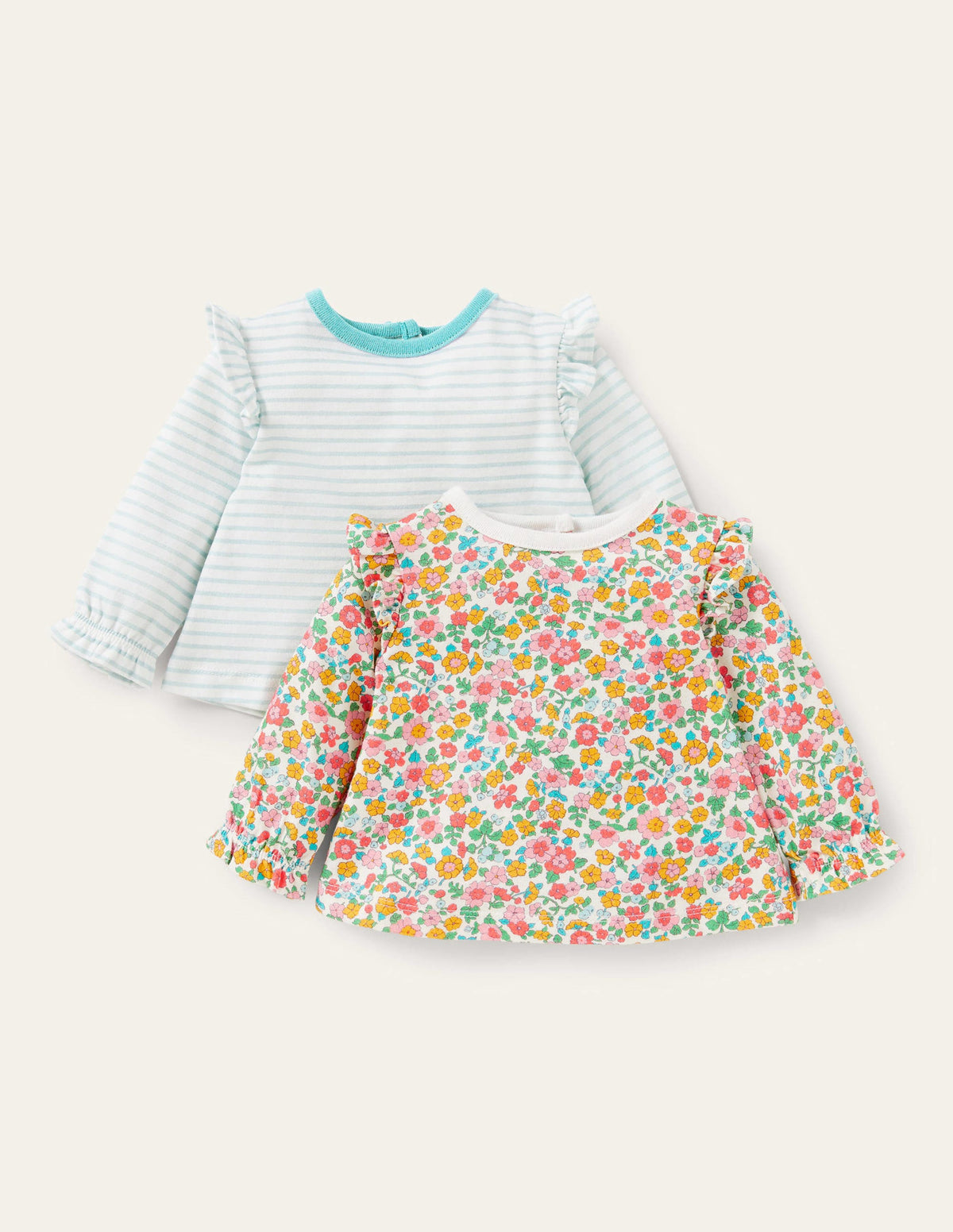 Twin Pack T-shirts-Multi Vintage Flowerbed - Image 1