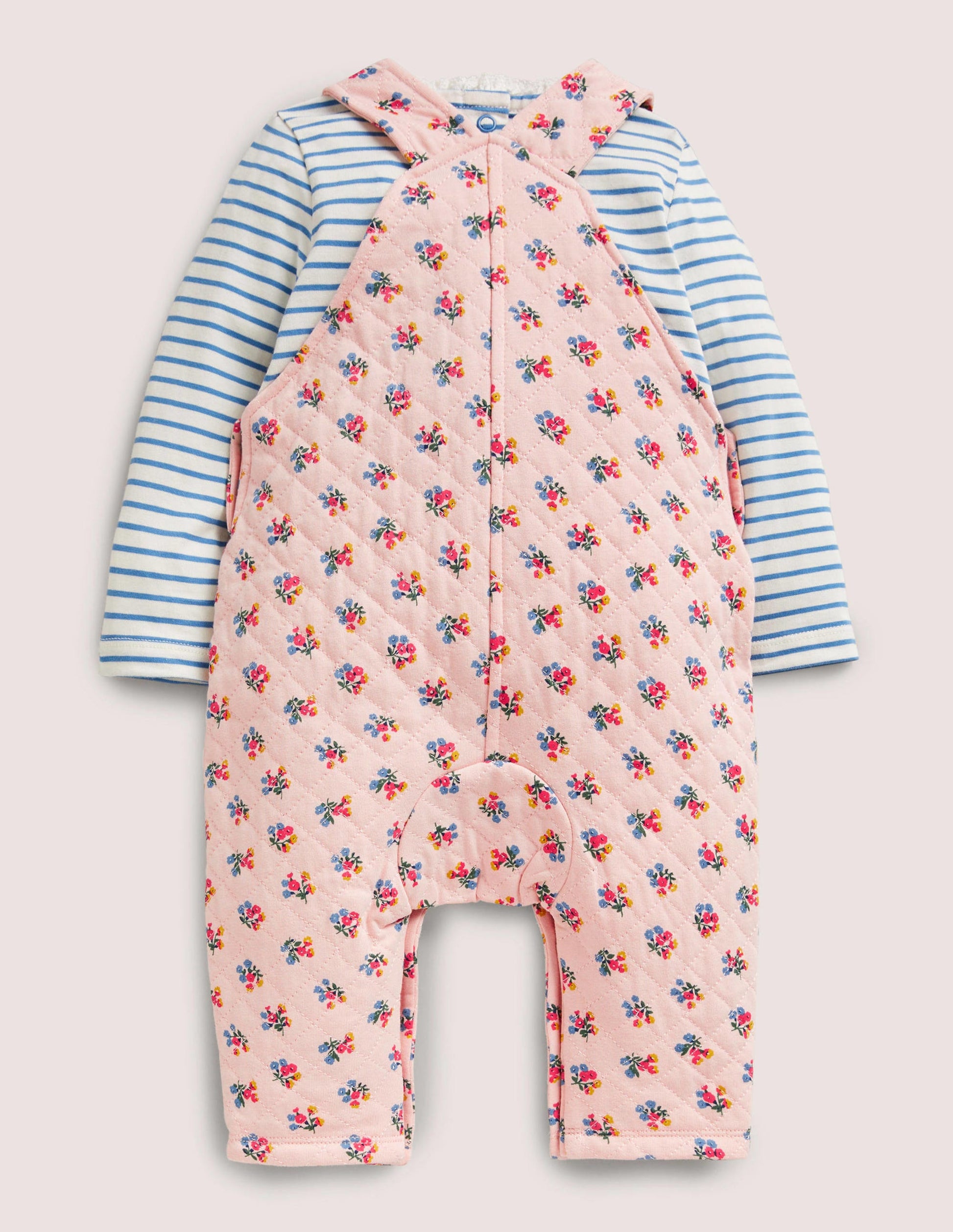 Quilted Overall Set-Provence Dusty Pink Posy-2