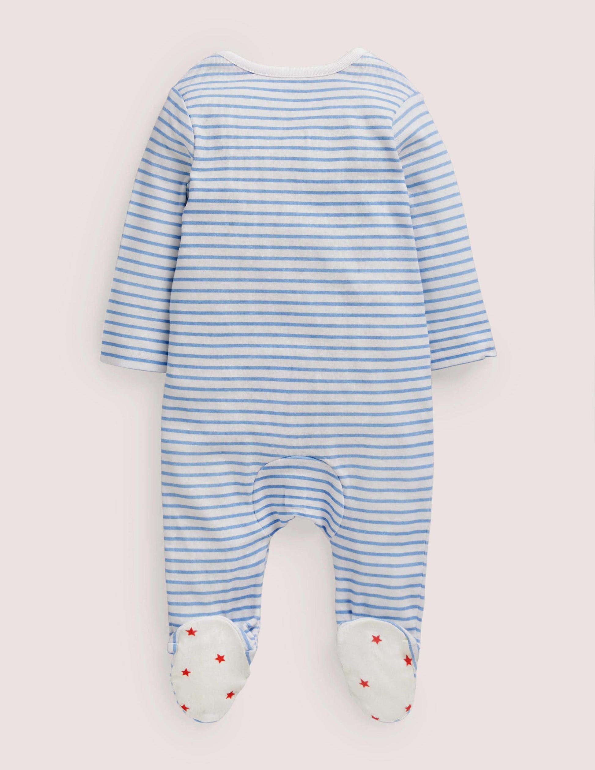 Sibling Brother Sleepsuit-Ivory/Dusty Blue-2