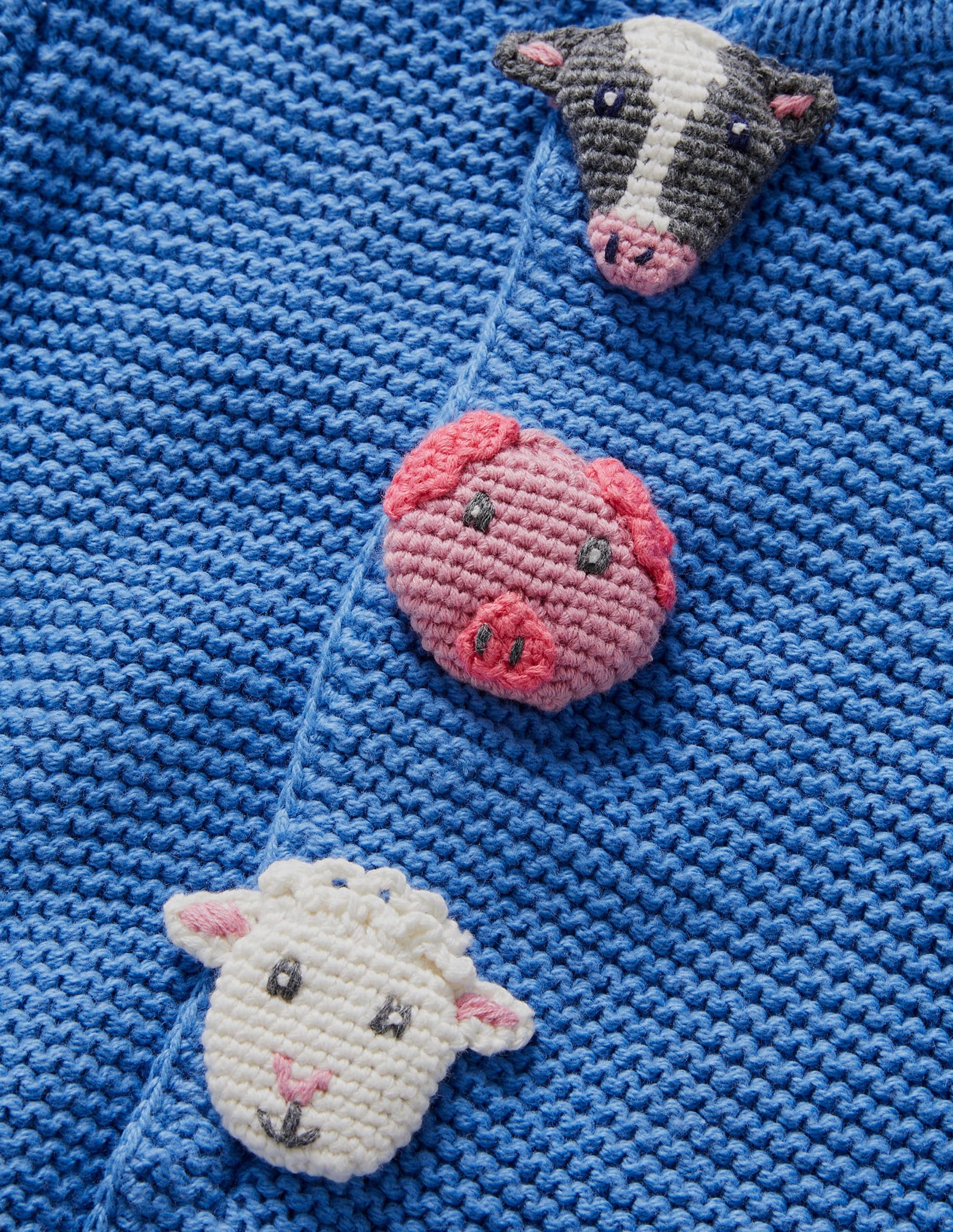 Blue Farm Animal Knitted Cardigan-Elizabethan Blue Farm Animal-3