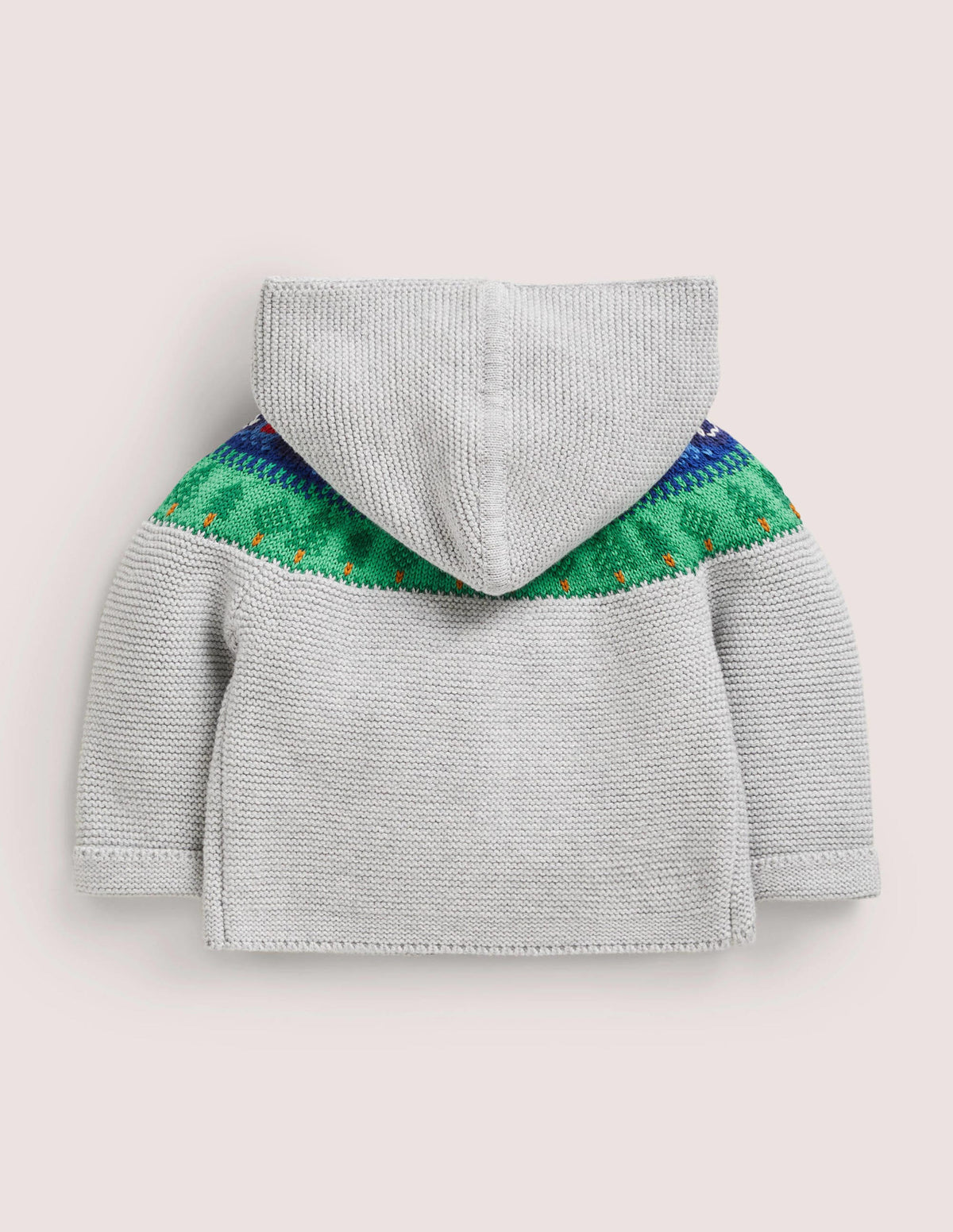 Fair Isle Knitted Jacket-Grey Marl Tractors-2