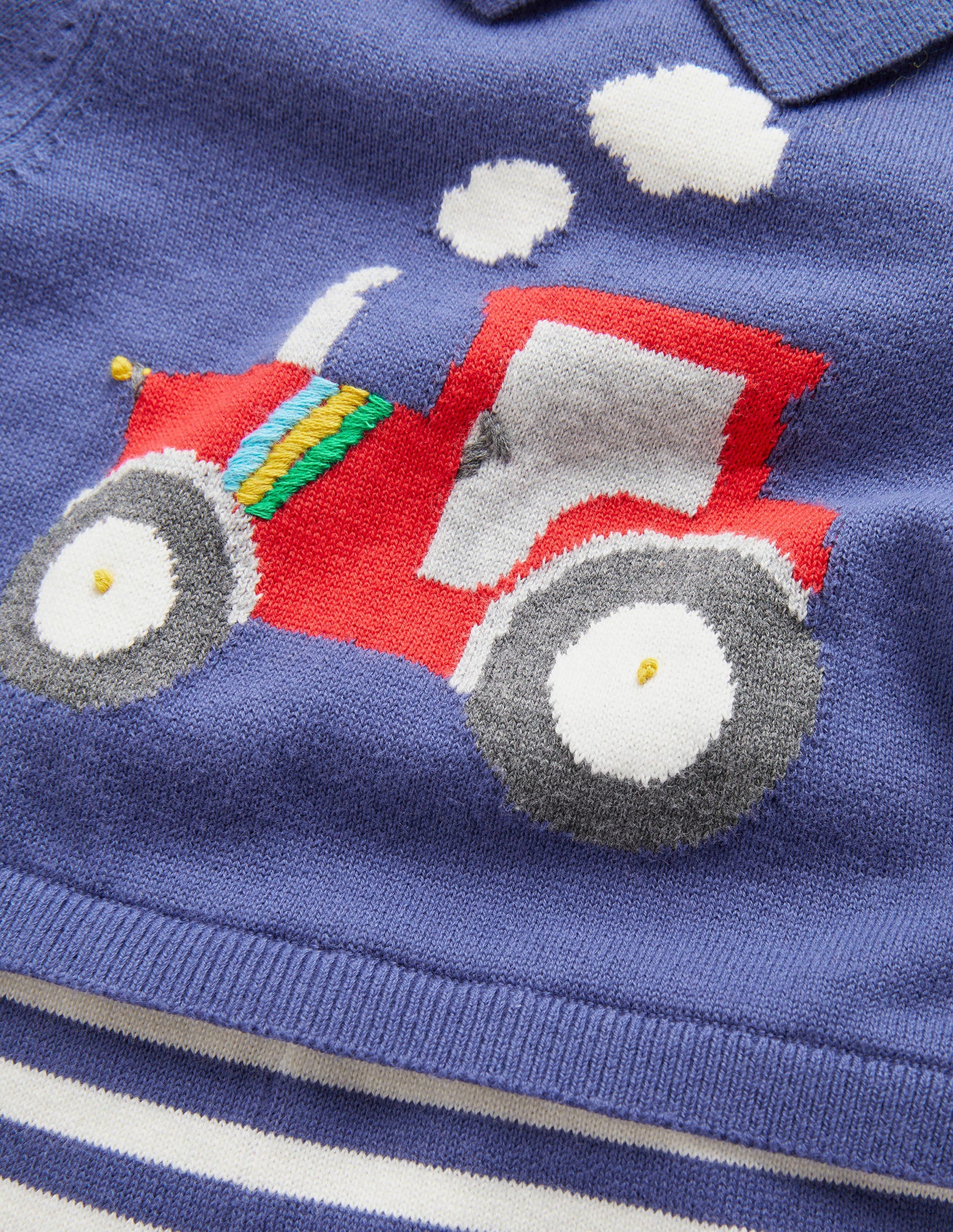 Knitted Collared Romper-Starboard Tractor-3
