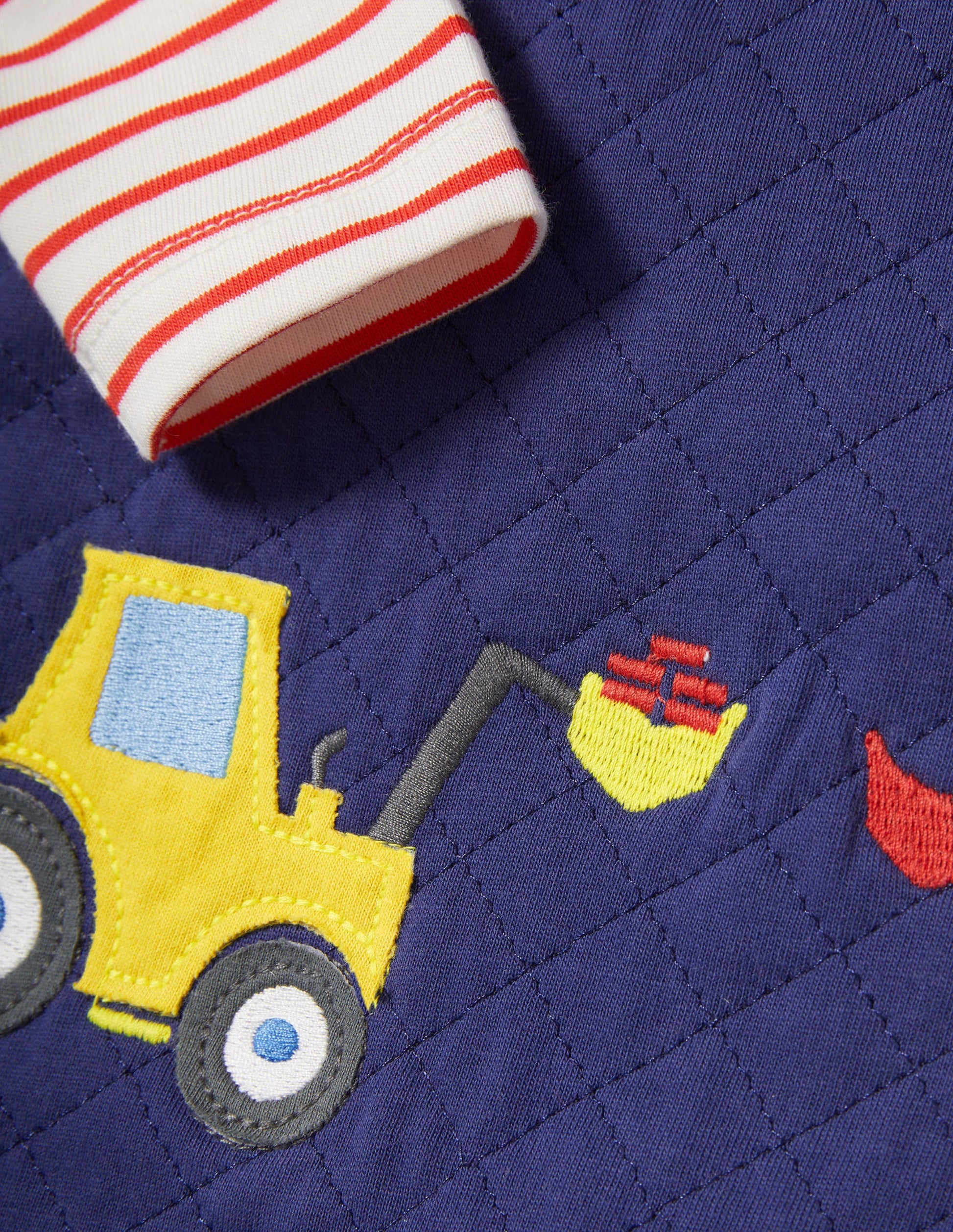 Quilted Overall Set-Starboard Blue Tractor-3