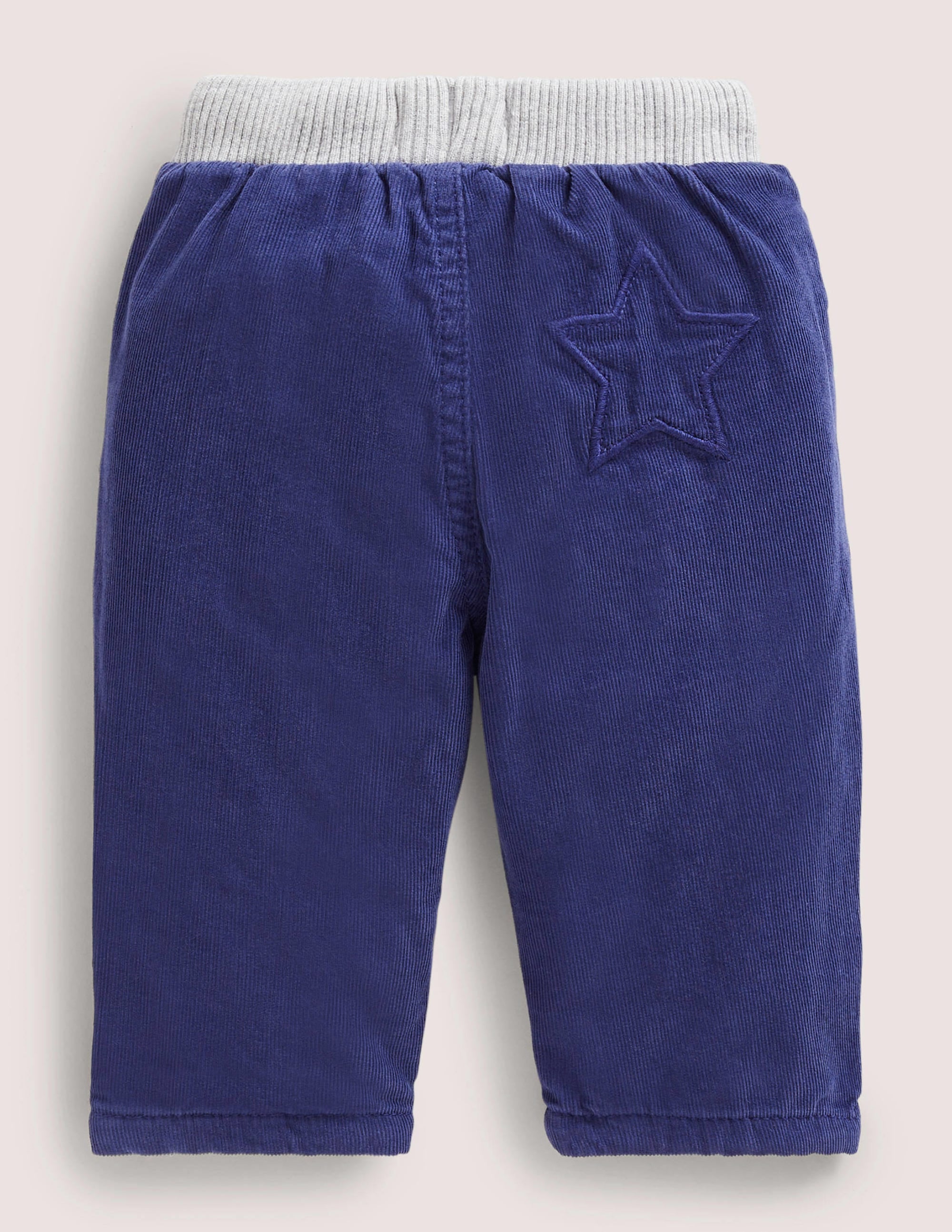 Blue Draw String Jersey-lined Corduroy Pants-Starboard Blue - Image 2