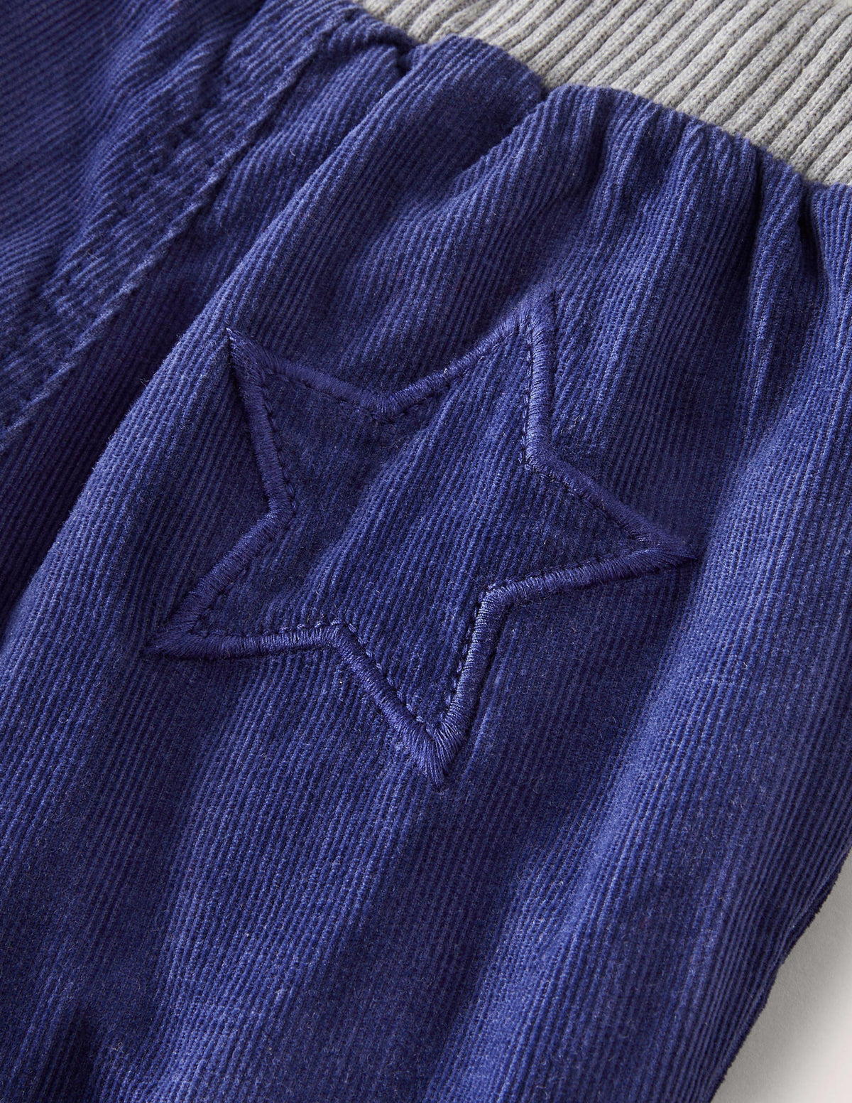 Blue Draw String Jersey-lined Corduroy Pants-Starboard Blue - Image 3