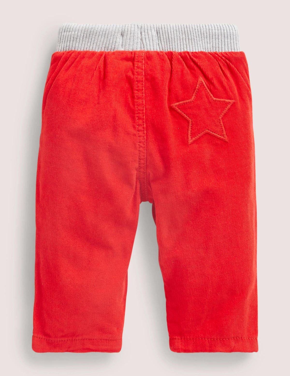 Jersey-lined Cord Pants-Fire Red-2