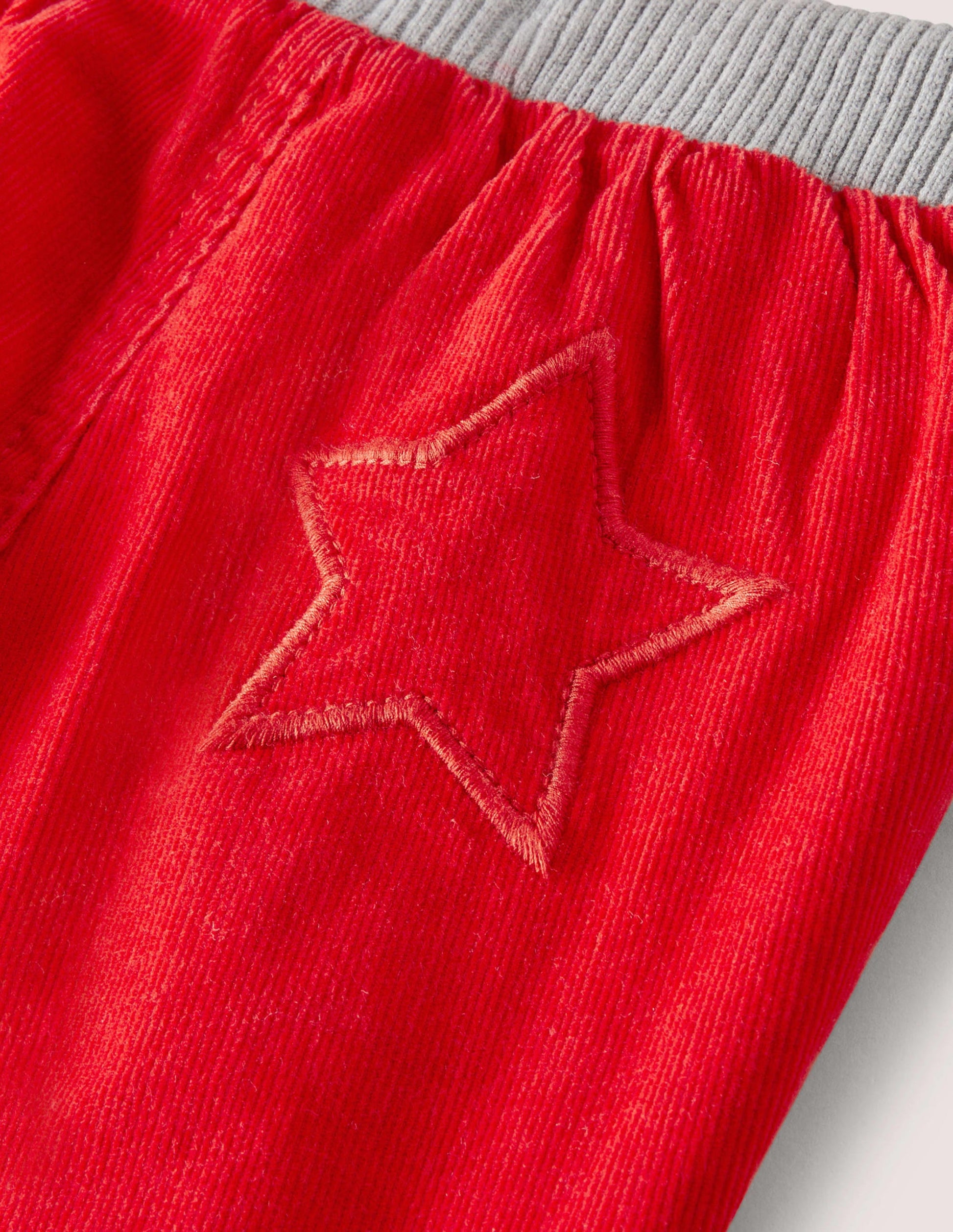 Jersey-lined Cord Pants-Fire Red-3