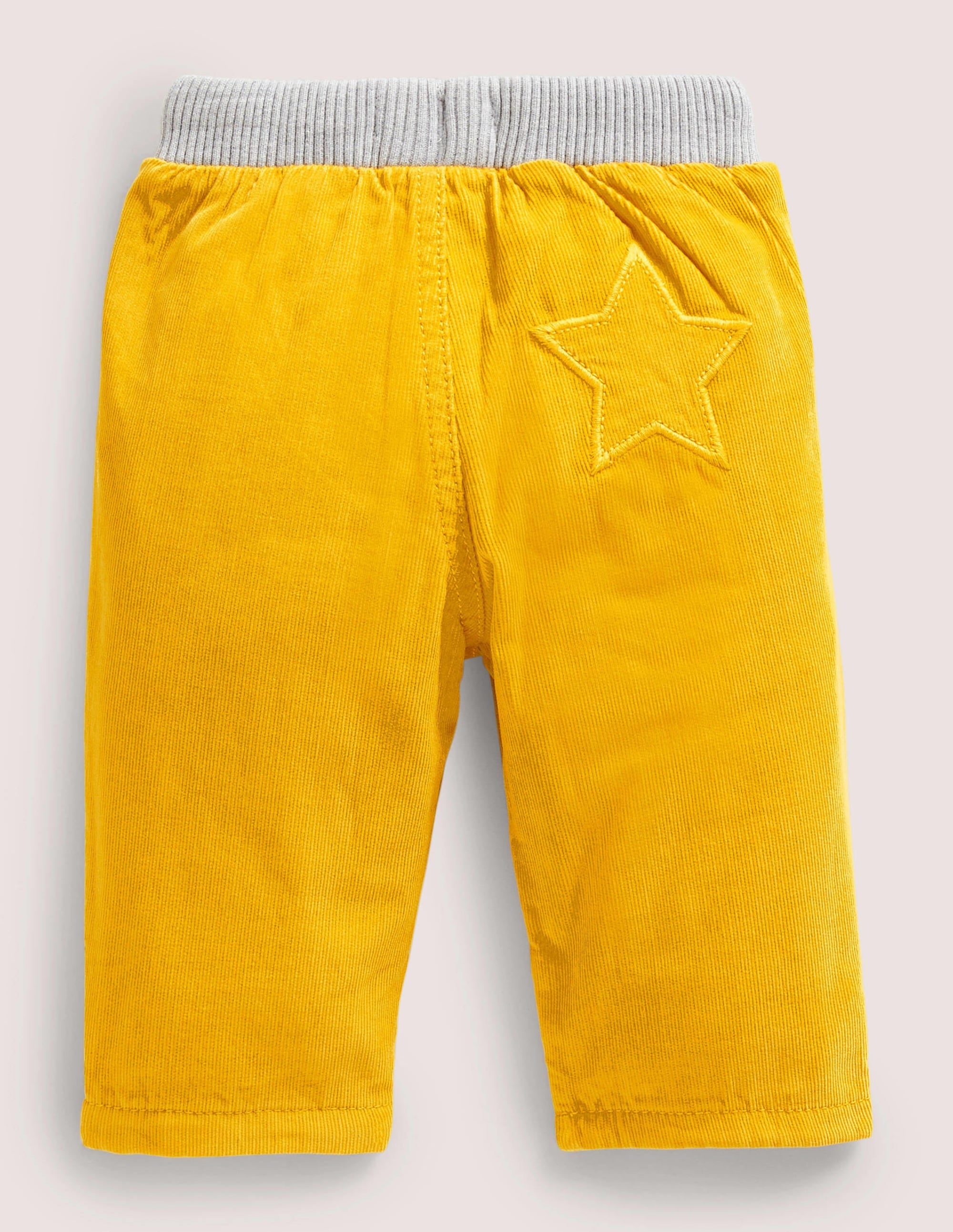 Jersey-lined Cord Pants-Honeycomb Yellow - Image 2