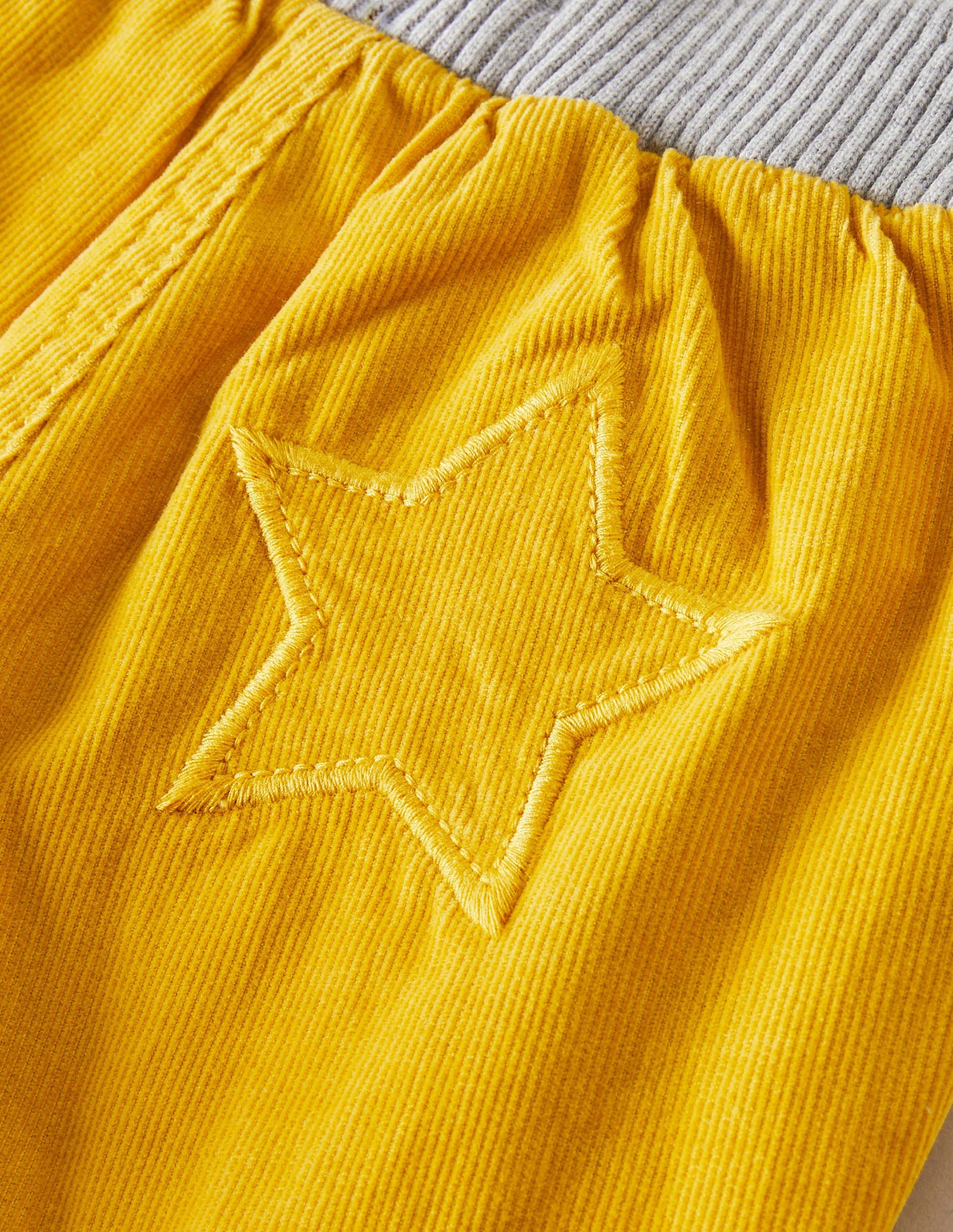 Jersey-lined Cord Pants-Honeycomb Yellow-3
