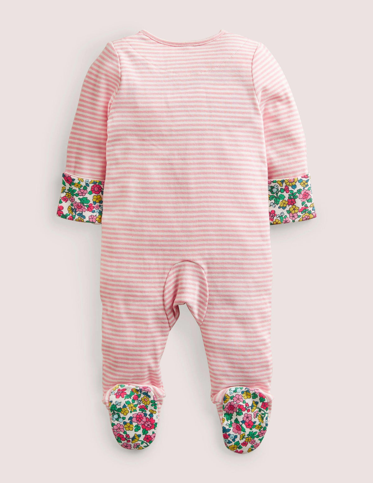 Girls Zip Sleepsuit-Ivory Hen House - Image 2